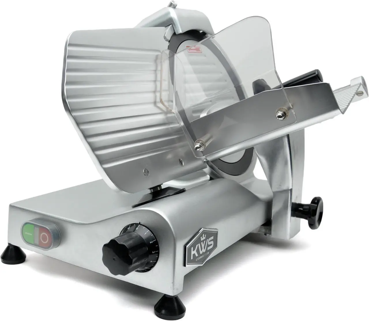 Alt view image 4 of 5 - KWS Premium Commercial 320w Electric Meat Slicer 10" with Non-sticky Teflon Blade, Frozen Meat/ Cheese/ Food Slicer Low Noises Commercial and Home Use