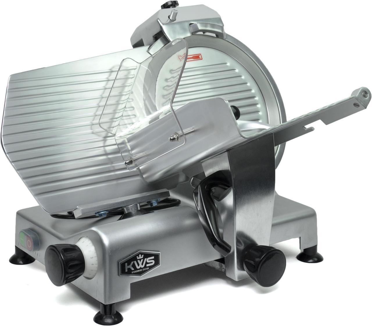 Main image of KWS Premium Commercial 420w Electric Meat Slicer 12" Stainless Steel Blade, Frozen Meat/ Cheese/ Food Slicer Low Noises