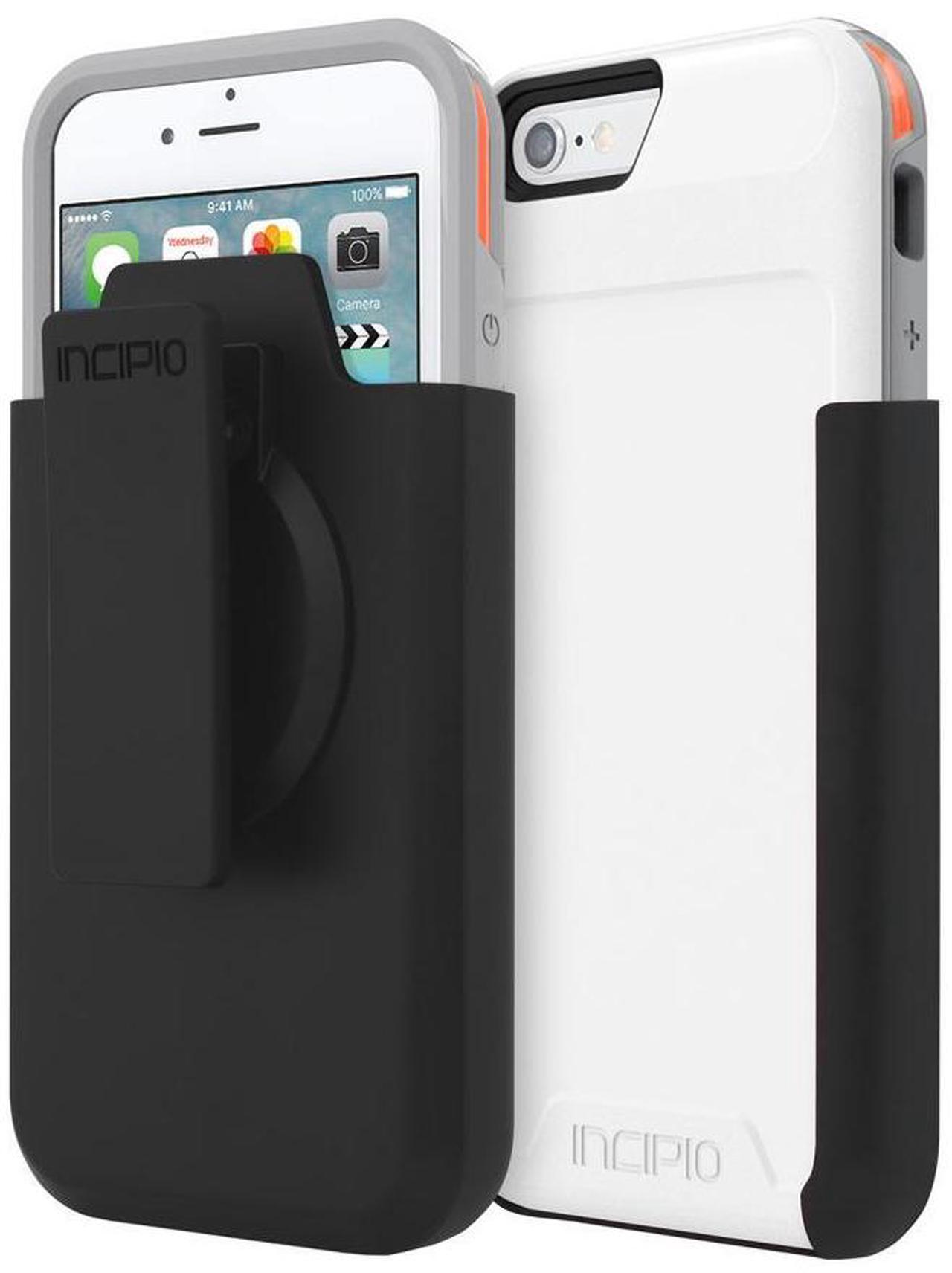 Alt view image 7 of 7 - Incipio [Performance] Series Level 4 Carrying Case (Holster) for iPhone 6, iPhone 6S - White, Orange