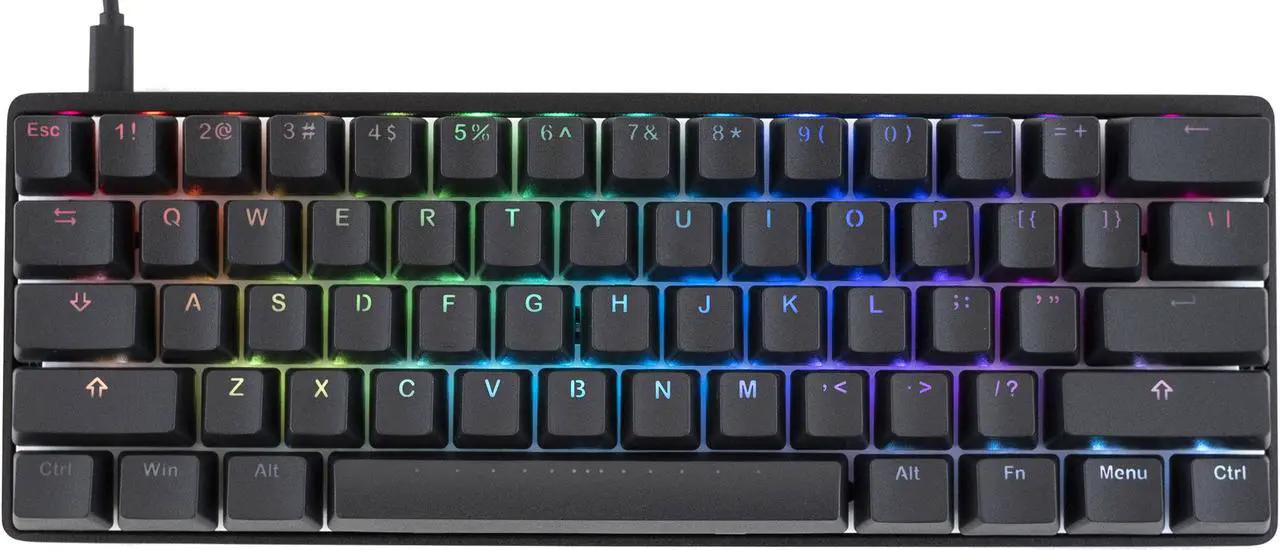 Main image of Vortex New POK3R Black Case RGB LED 60% Double Shot PBT (Cherry MX Silent Red) Mechanical Keyboard