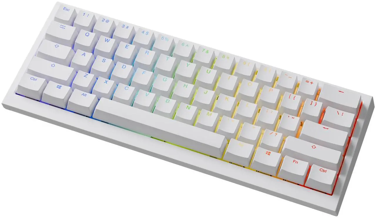 Alt view image 3 of 7 - Ducky One X Mini White 60% Inductive Keyboard