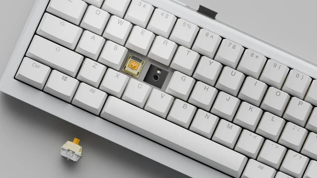 Alt view image 4 of 7 - Ducky One X Mini White 60% Inductive Keyboard