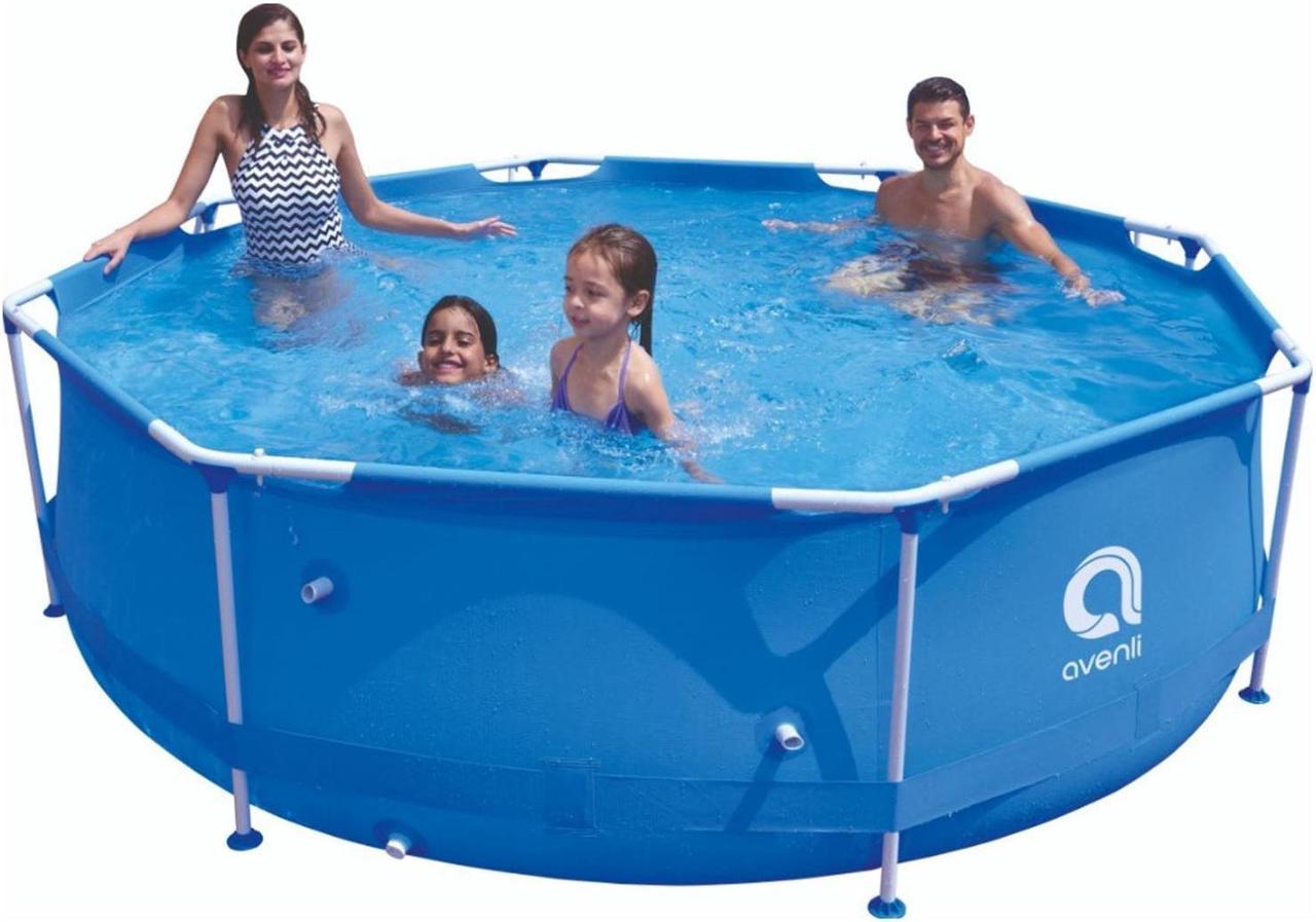 Avenli Deep Metal Frame Above Ground Swimming Pool Family Swimming Pool | Summer Pool for Kids & Adults | Backyard Pool | 11.9ft x 2.5ft