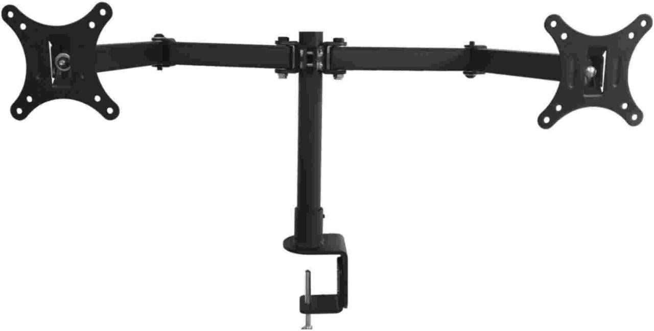 IMGadgets Dual Monitor Desk Mount | Fits 2 LCD LED Screens 13 to 32 inches, 5 °up and down tilt | 360°degree swivel | Holds up to 8kg per arm