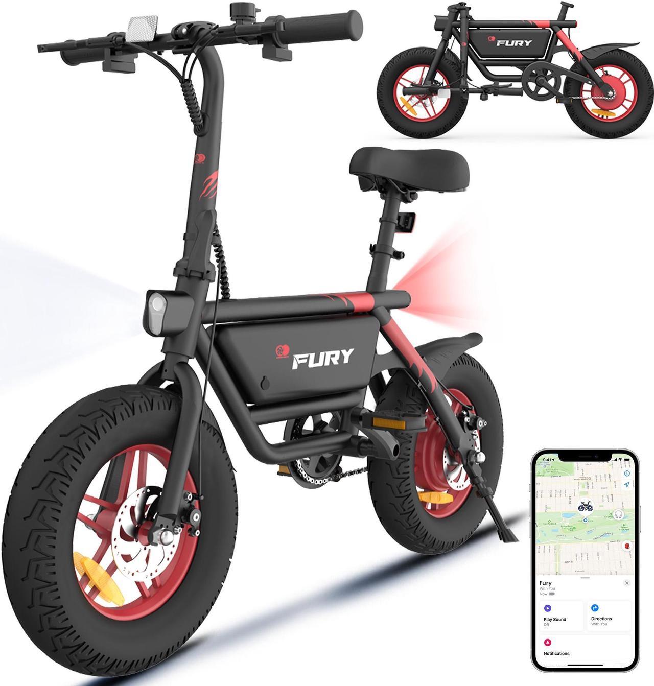 IMGadgets Gyrocopters Fury Fat Tire Electric Bike 216 Wh Battery 400 W Peak Motor UL-2849 Safety Approved Electric Bike with SMART Anti-theft GPS Tracker