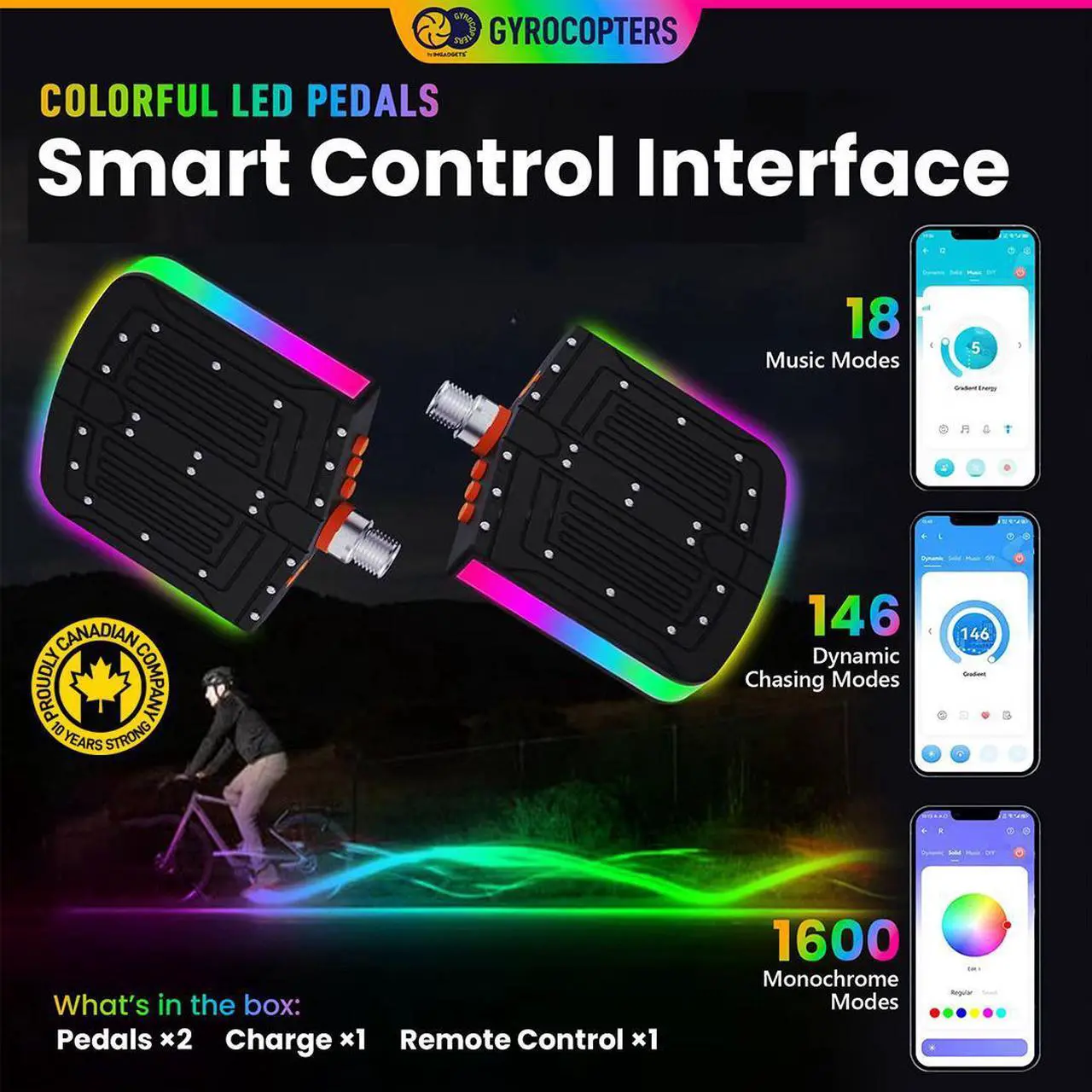 Alt view image 2 of 7 - Rechargeable LED Bike Pedal with 146 color changing Modes, Waterproof mountain bike pedals, bicycle accessories, ebike accessories , and kids bike pedals