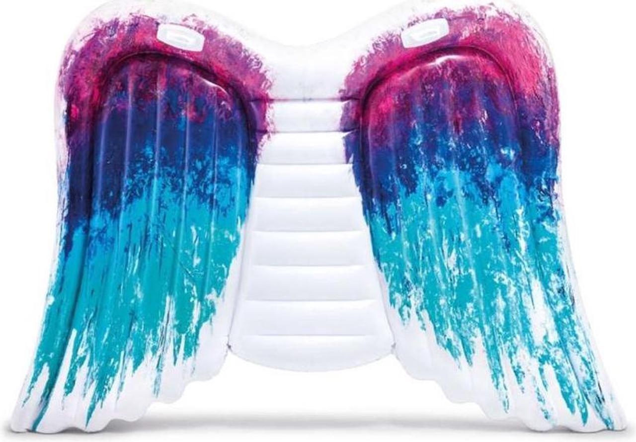 Intex - Angel Wings Inflatable Pool Mattress, 85 '' x 61 '' x 8 '', Pink and Blue