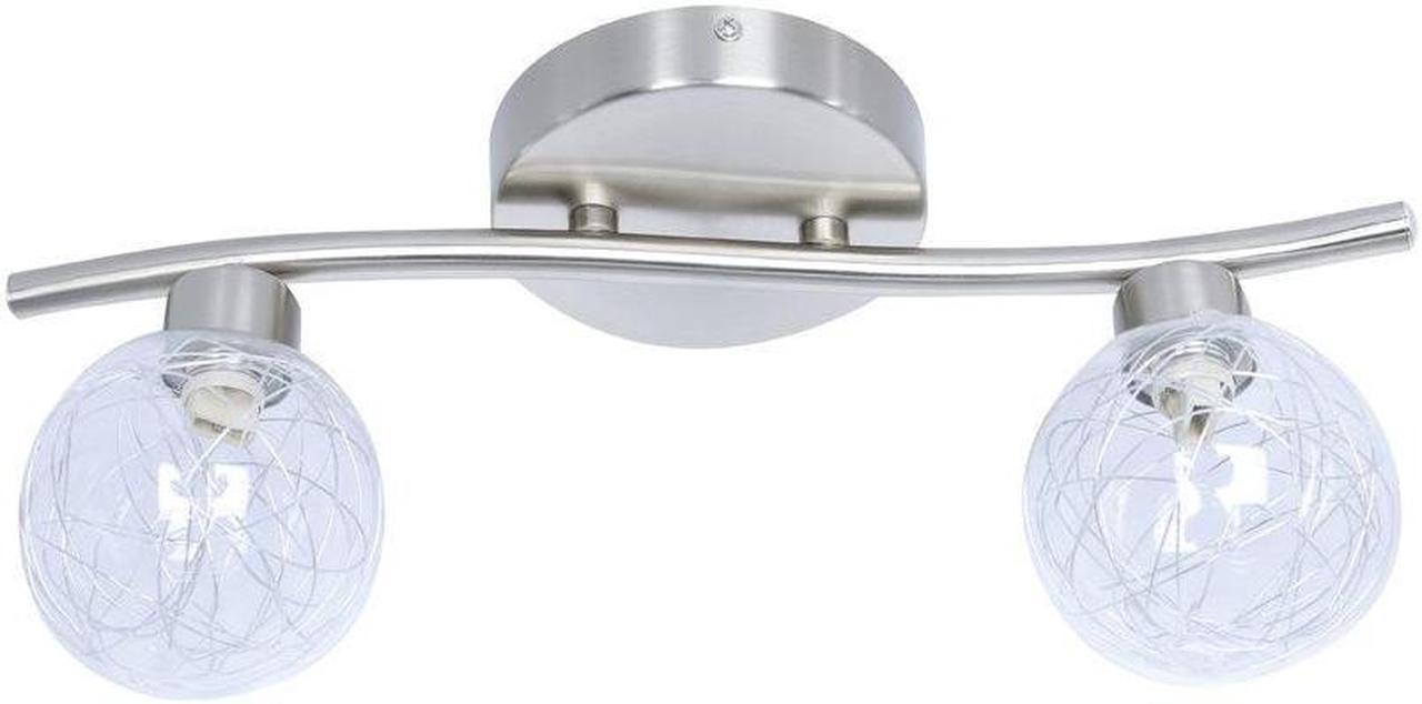 Xtricity - 2 Heads Ceiling Light,  14.17'' Width, From The Oscar Collection, Silver