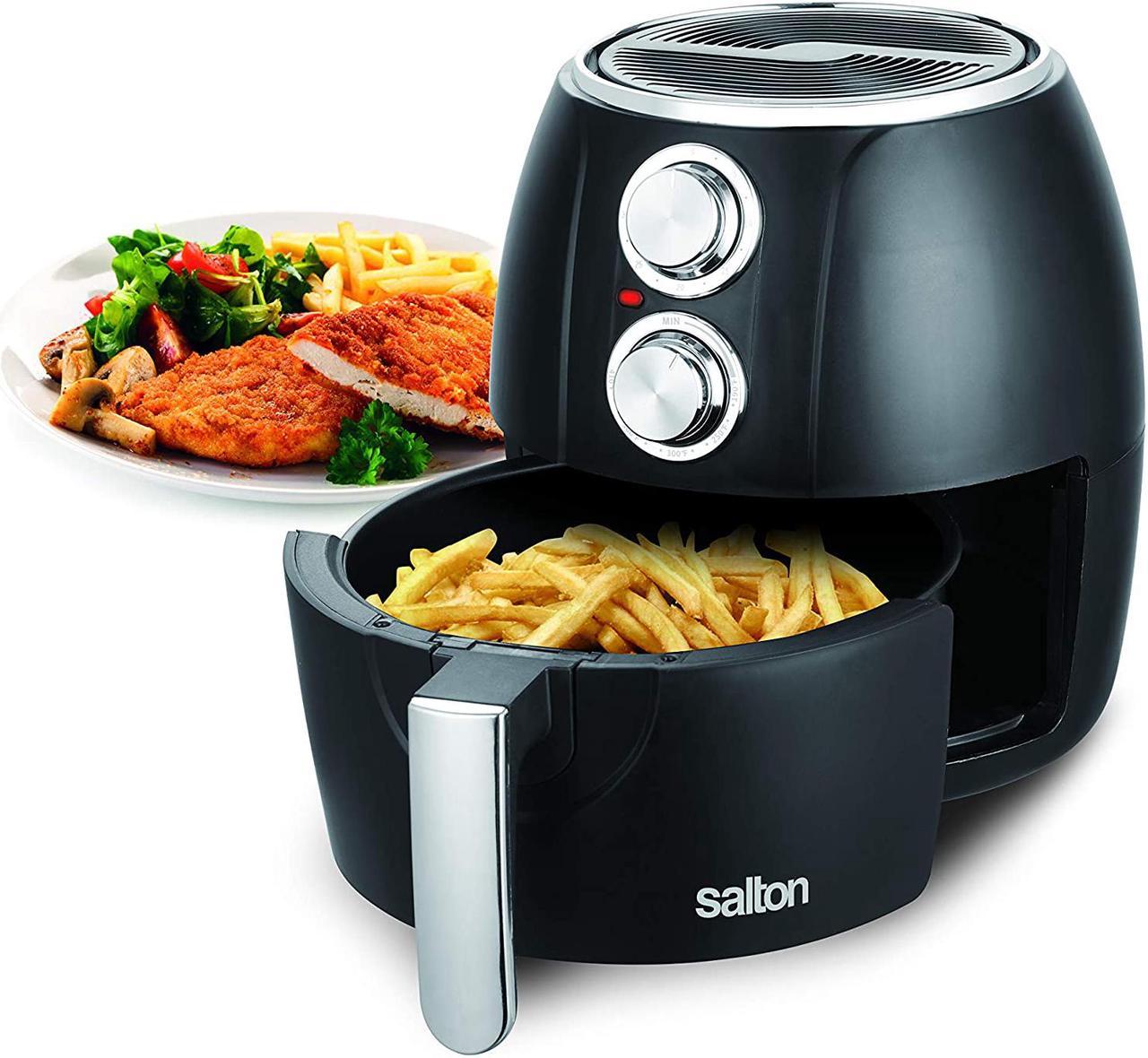 Salton Air Fryer, 3L Capacity with Overheat Protection and 30 Minute Timer, Black AF2071