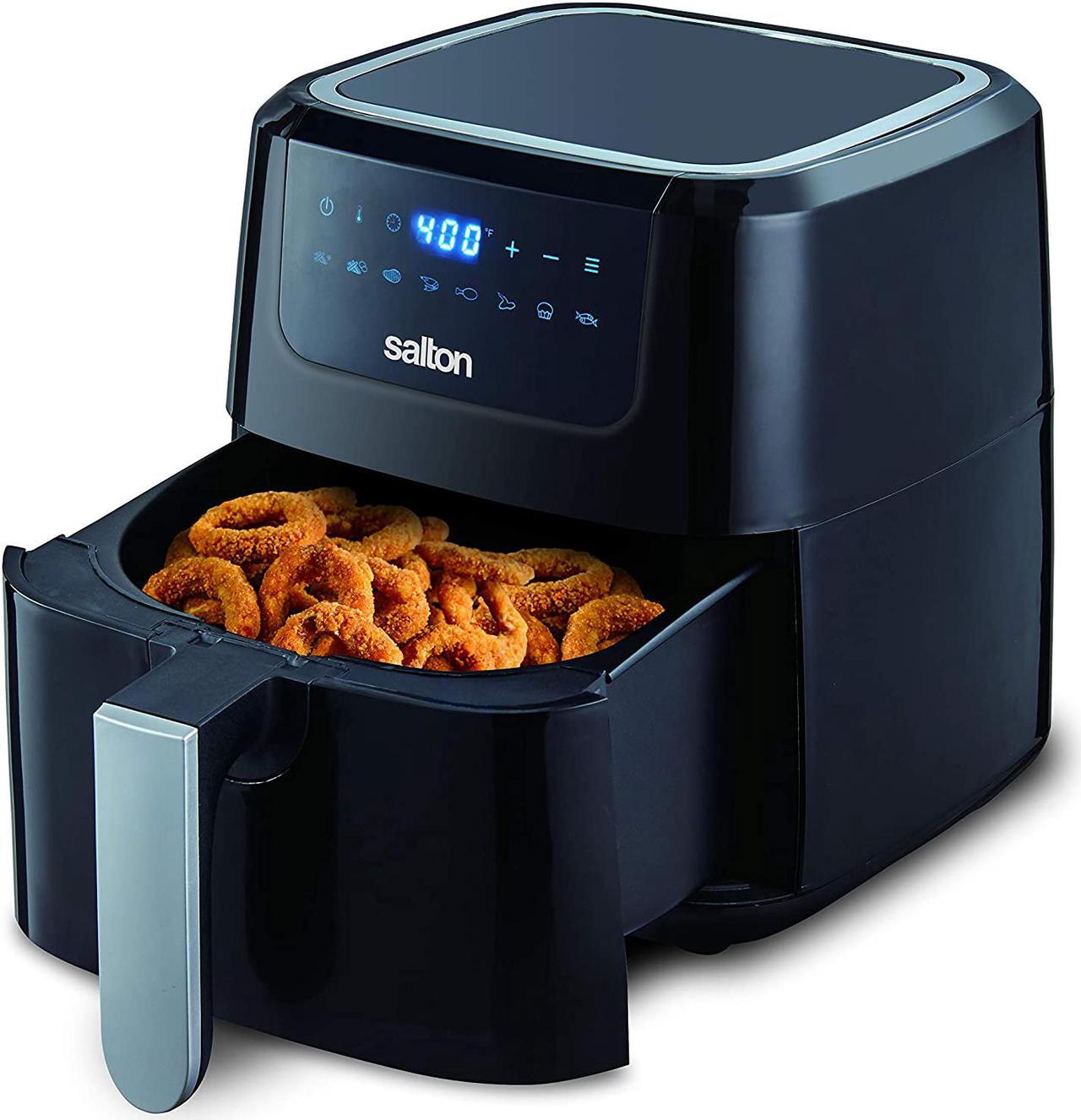 Salton Digital Air Fryer XL, 5L Capacity with 8 Preset Functions, Black AF2085