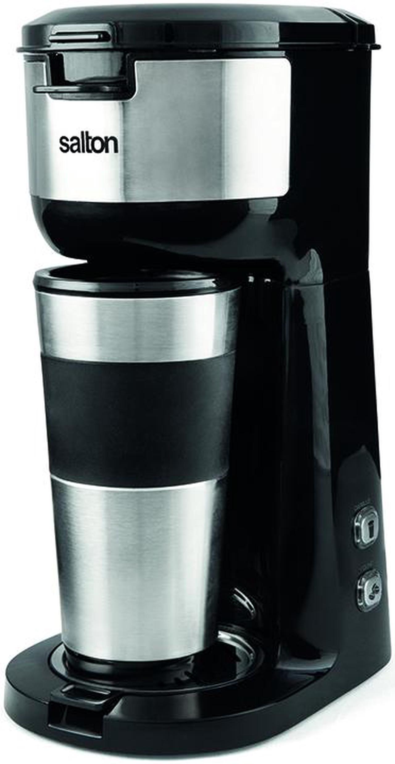 Salton FC1952 2 in 1 Single Serve K-Cups or Coffee filter Basket Coffee Maker Stainless Steel