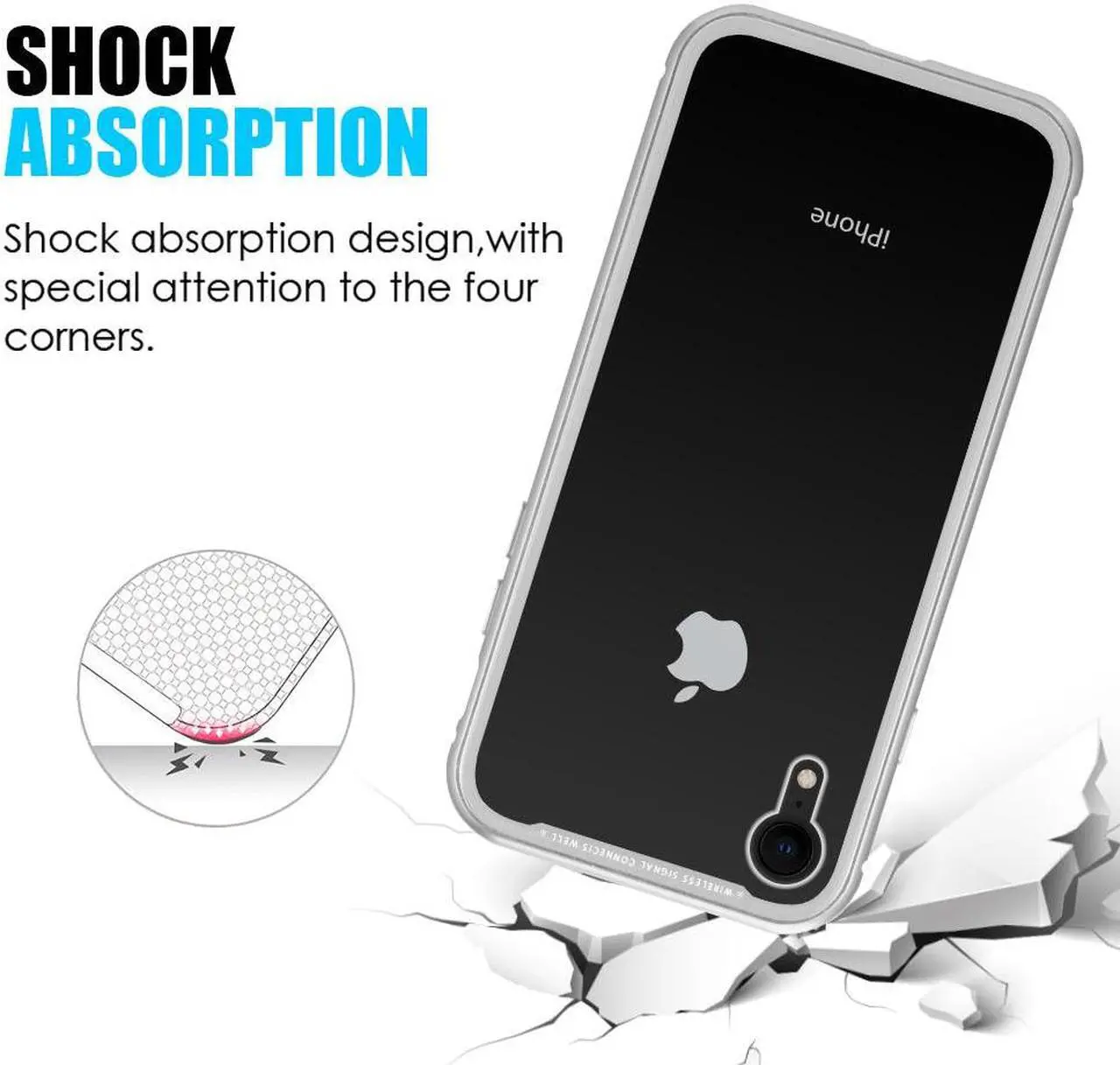 Alt view image 7 of 7 - Silver Magnetic Snap Case Cover Clear Tempered Glass Back for iPhone XR 10R 6.1"