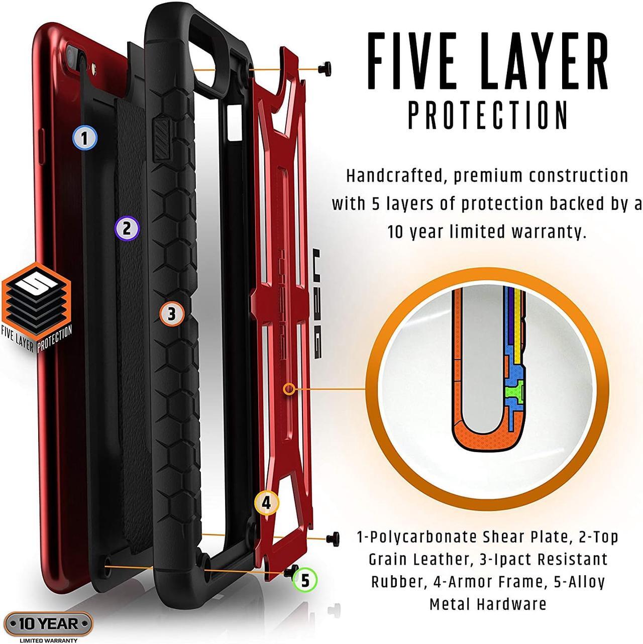 Alt view image 2 of 8 - UAG iPhone 8 Plus/iPhone 7 Plus/iPhone 6s Plus [5.5-inch Screen] Monarch Feather-Light Rugged [Crimson] Military Drop Tested iPhone Case
