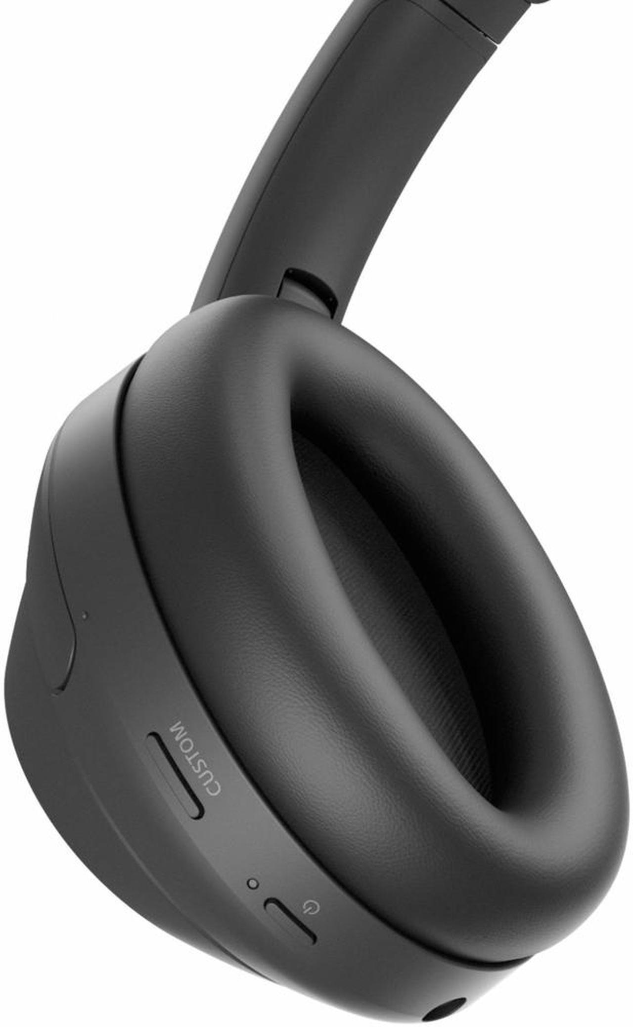 Alt view image 7 of 8 - Sony WH1000XM4/B Noise Cancelling Wireless Headphones + Wood Headphone Stand
