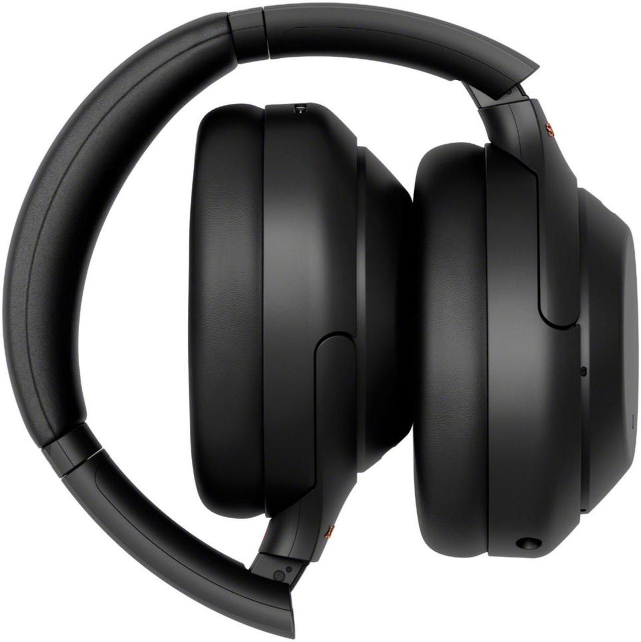 Alt view image 5 of 8 - Sony WH1000XM4/B Noise Cancelling Wireless Headphones + Wood Headphone Stand