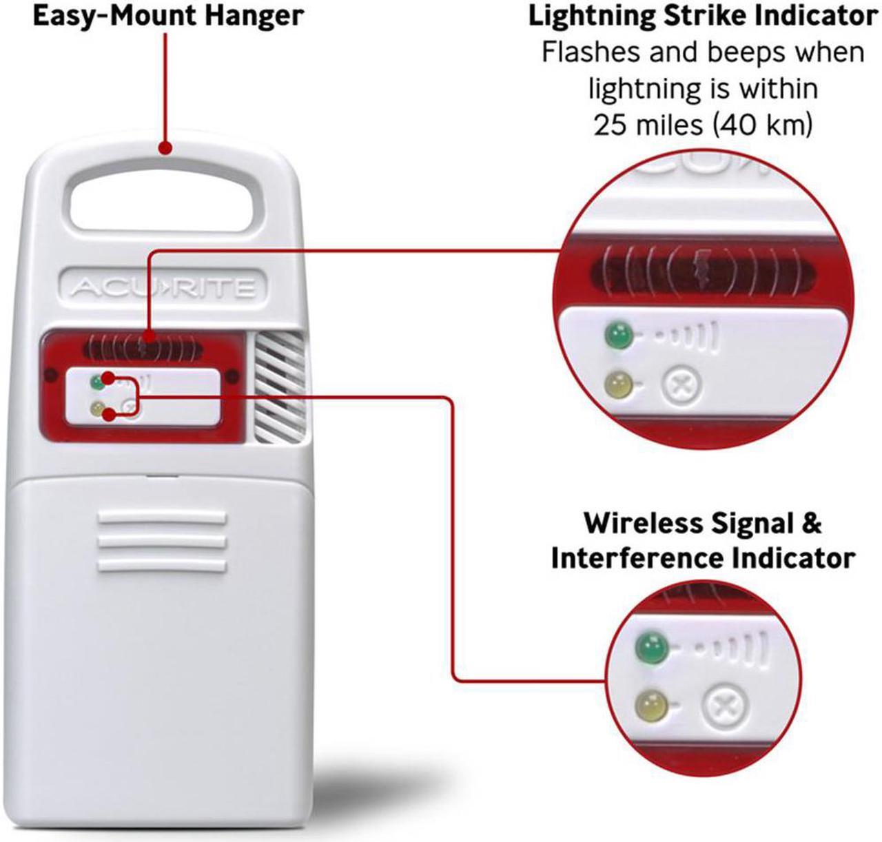 Alt view image 8 of 10 - AcuRite Weather Station And Lightning Detector Digital Weather Station