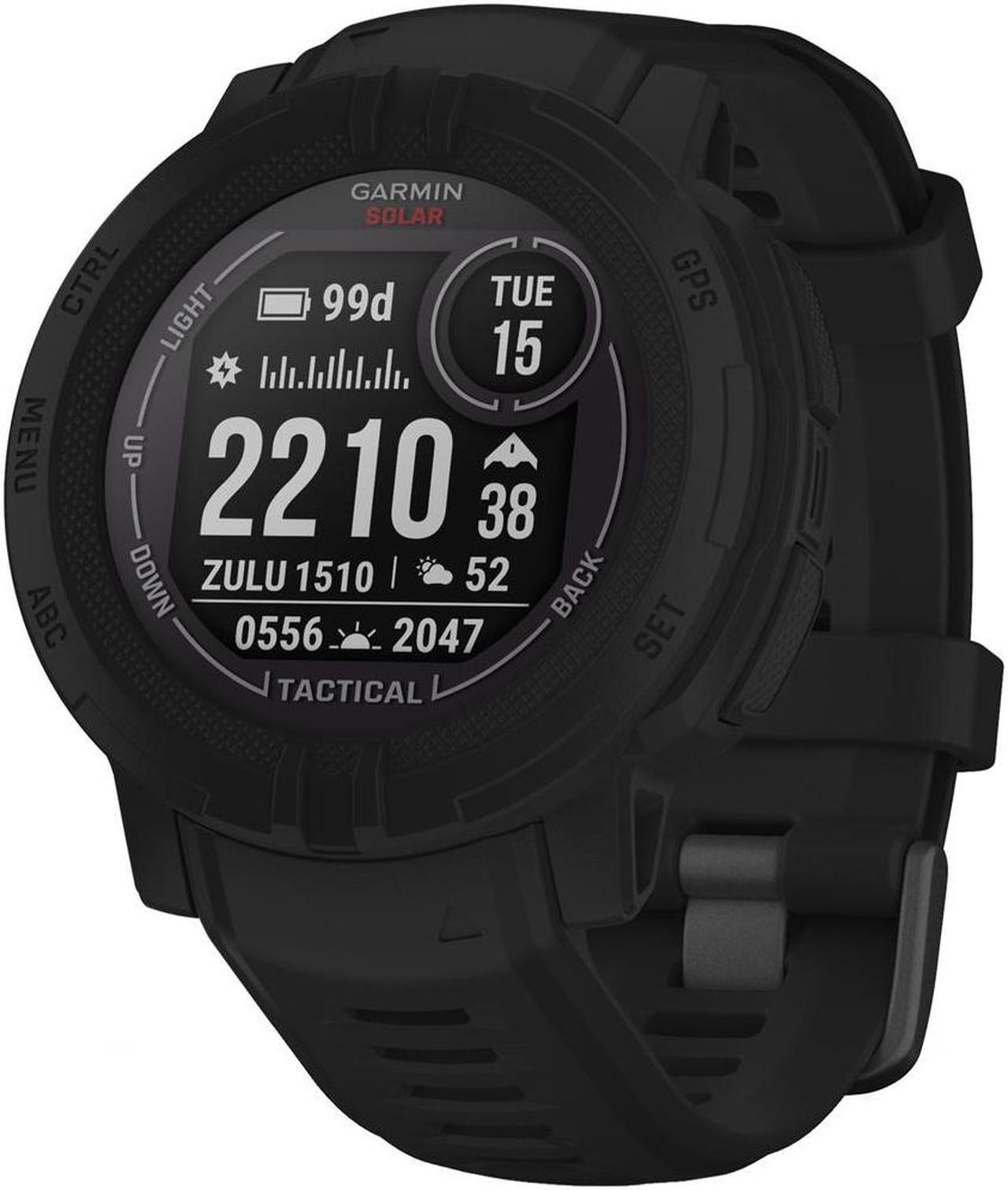 Alt view image 2 of 7 - Garmin Instinct 2 Solar Smartwatch, Tactical Edition, Black + Accessories Bundle