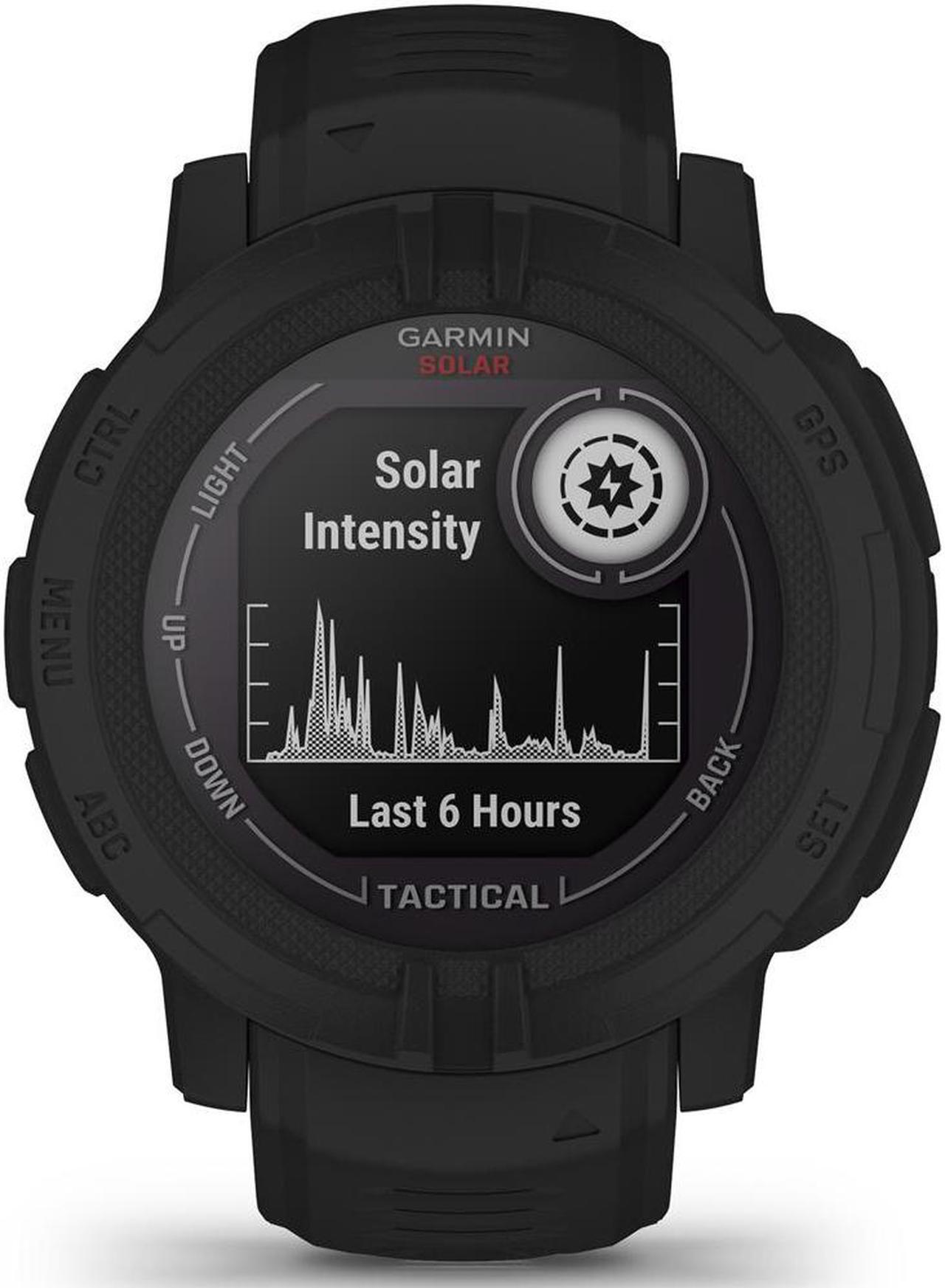 Alt view image 3 of 7 - Garmin Instinct 2 Solar Smartwatch, Tactical Edition, Black + Accessories Bundle