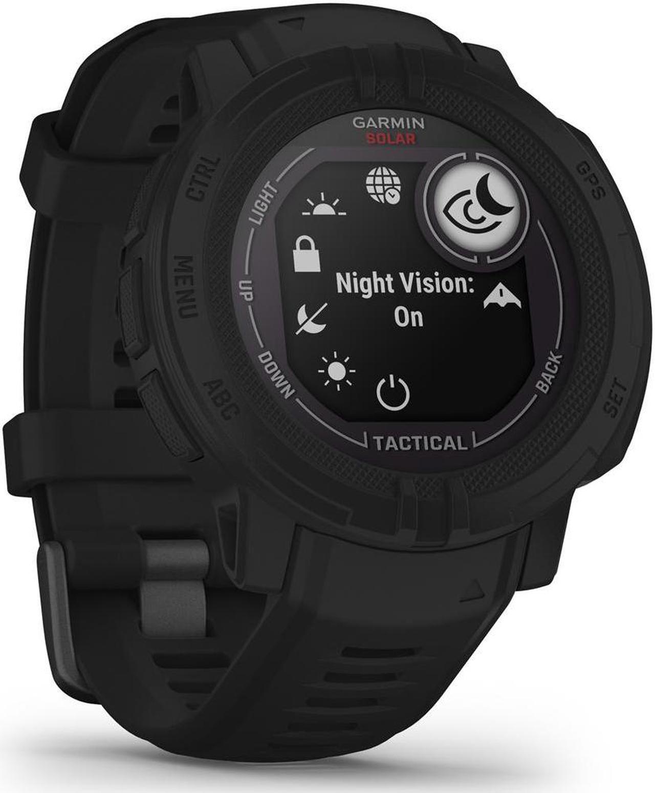 Alt view image 4 of 7 - Garmin Instinct 2 Solar Smartwatch, Tactical Edition, Black + Accessories Bundle