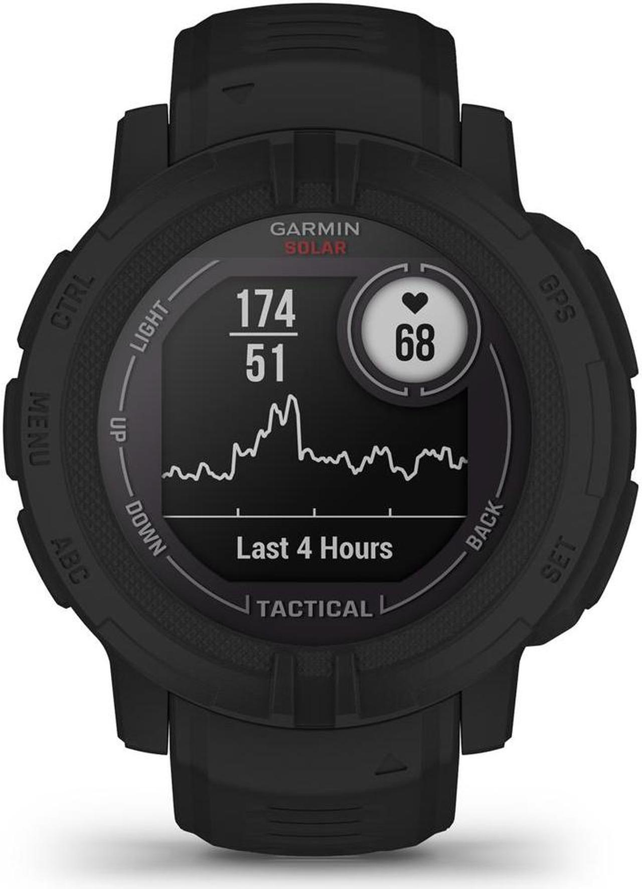 Alt view image 5 of 7 - Garmin Instinct 2 Solar Smartwatch, Tactical Edition, Black + Accessories Bundle