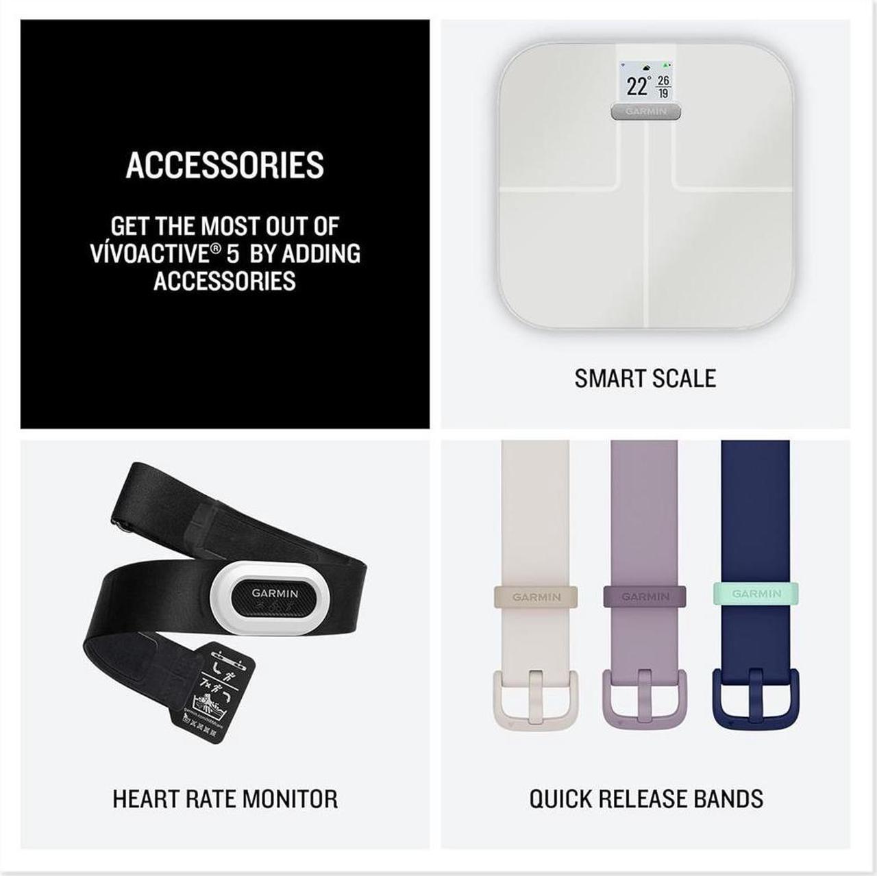 Alt view image 6 of 7 - Garmin 010-02862-11 Vivoactive 5 Fitness Smartwatch, Ivory w/ Warranty Bundle