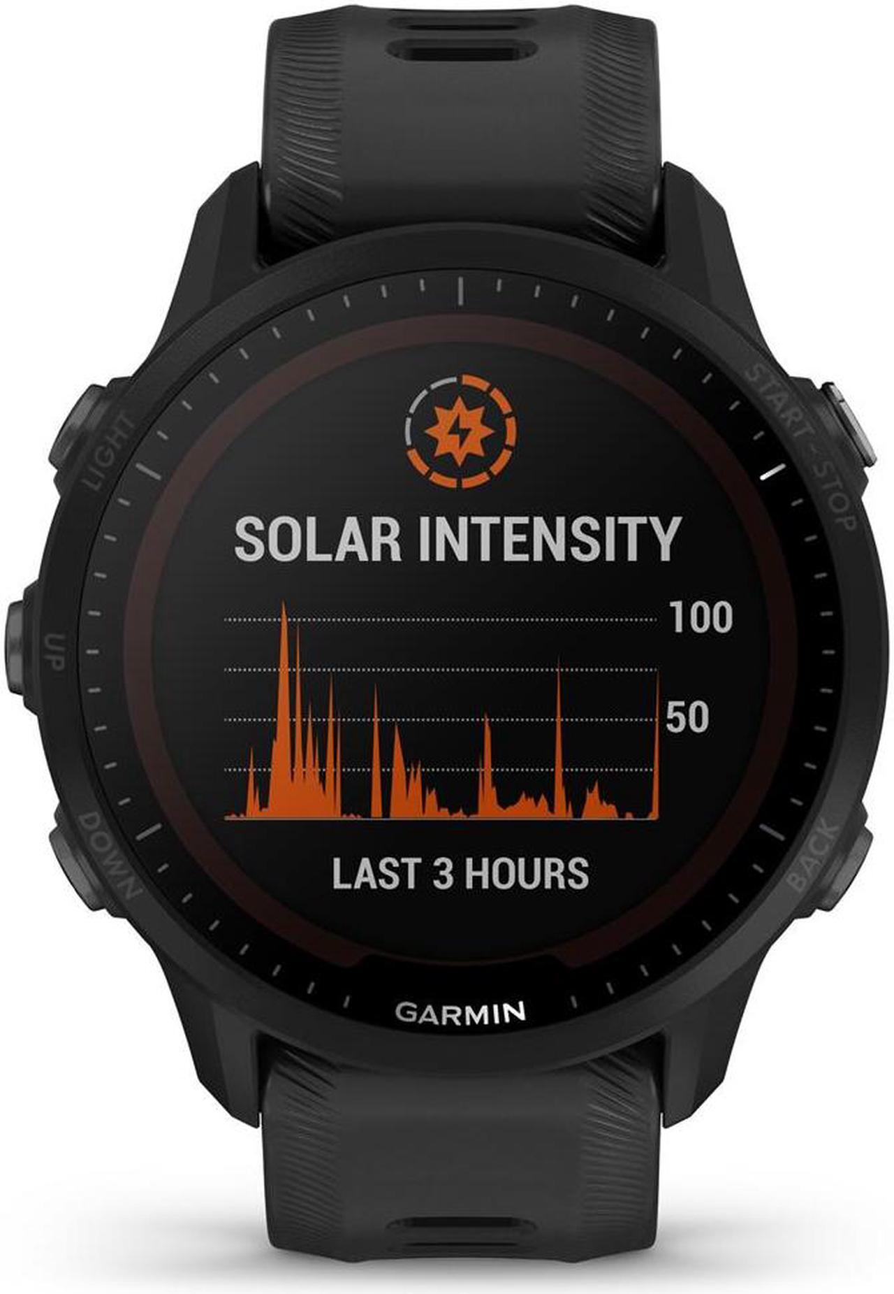 Alt view image 3 of 7 - Garmin Forerunner 955 Solar GPS Smartwatch Black with 2 Year Extended Warranty