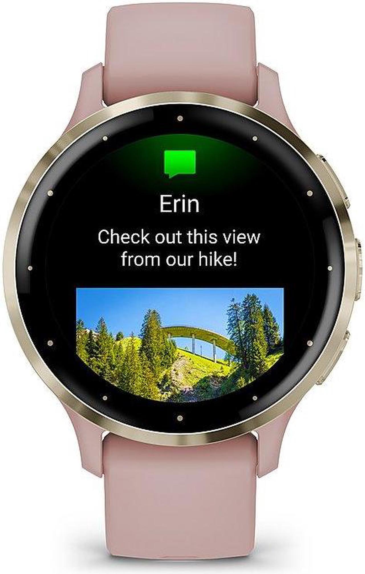 Alt view image 8 of 14 - Garmin Venu 3S, Soft Gold Stainless Steel Bezel with Dust Rose Case and Silicone Band | Smart Watch 010-02785-03