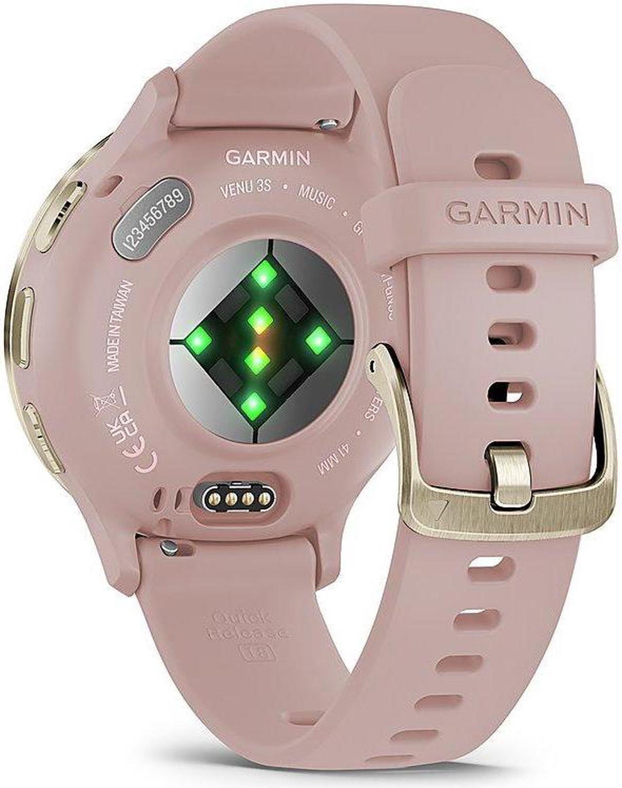 Alt view image 10 of 14 - Garmin Venu 3S, Soft Gold Stainless Steel Bezel with Dust Rose Case and Silicone Band | Smart Watch 010-02785-03