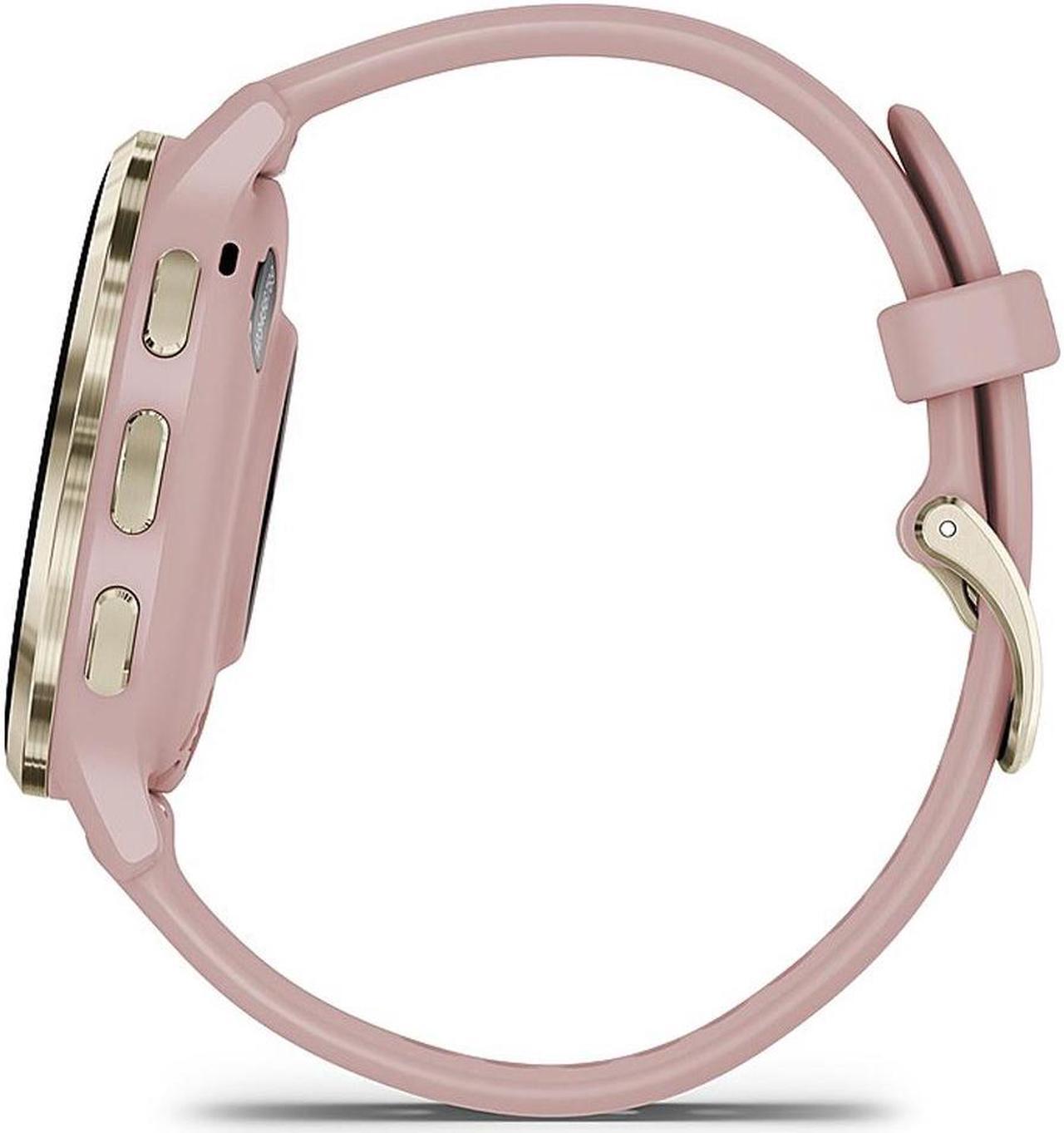 Alt view image 12 of 14 - Garmin Venu 3S, Soft Gold Stainless Steel Bezel with Dust Rose Case and Silicone Band | Smart Watch 010-02785-03