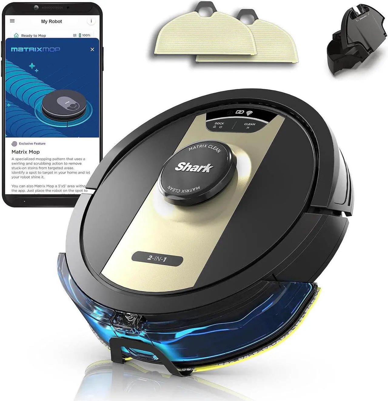 Main image of Shark Matrix 2-in-1 Robot Vacuum/Mop with Sonic Mopping, RV2410WD -