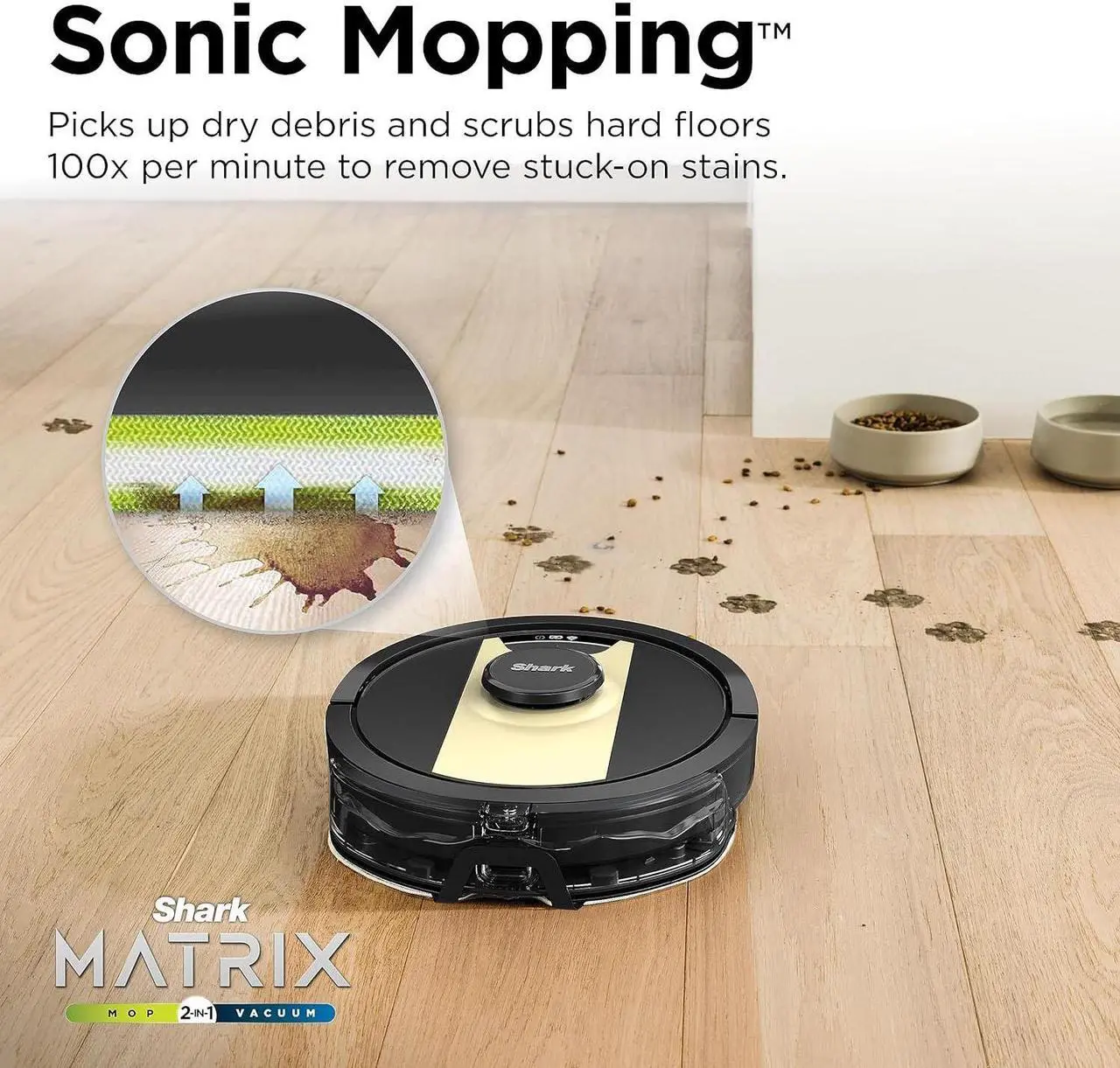 Alt view image 6 of 7 - Shark Matrix 2-in-1 Robot Vacuum/Mop with Sonic Mopping, RV2410WD -