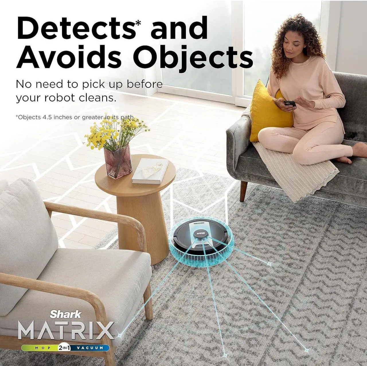 Alt view image 3 of 7 - Shark Matrix 2-in-1 Robot Vacuum/Mop with Sonic Mopping, RV2410WD -