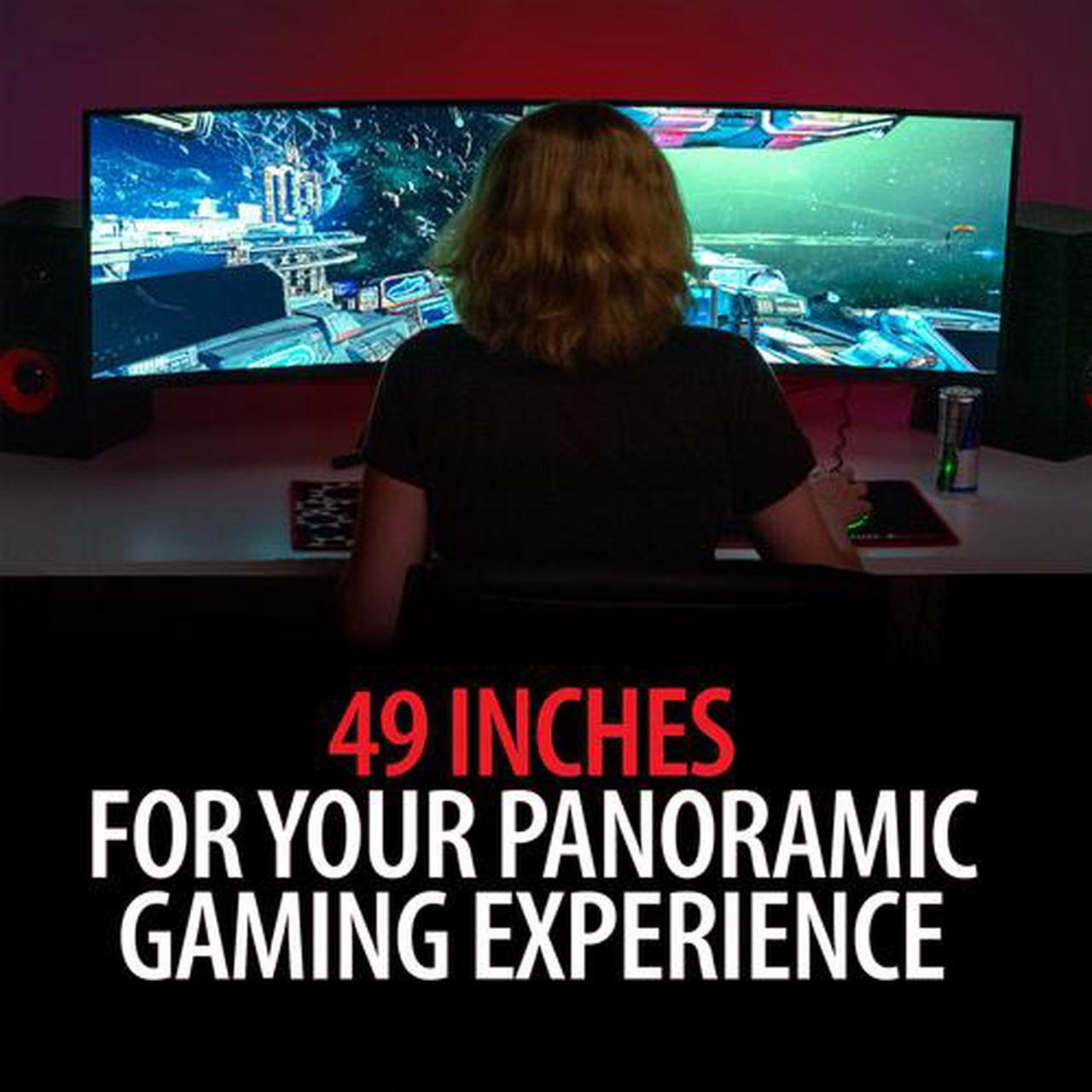 Alt view image 5 of 7 - Deco Gear 49" Curved Ultrawide E-LED Gaming Monitor, 32:9 Aspect Ratio, Immersive 3840x1080 Resolution, 144Hz Refresh Rate, 3000:1 Contrast Ratio (DGVIEW490)