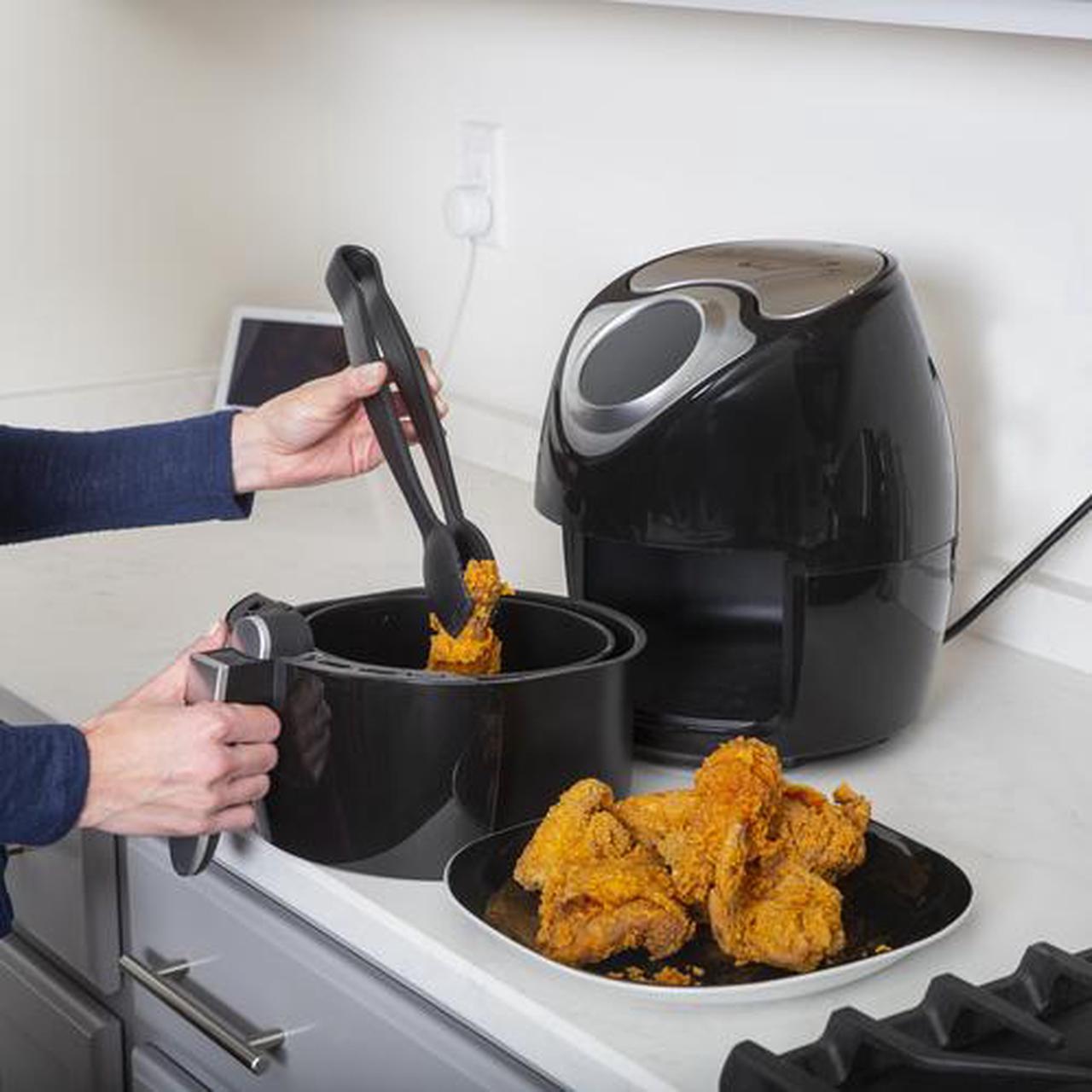 Alt view image 3 of 5 - Deco Chef XL 3.7 QT Digital Air Fryer With 7 Smart Programs LCD Touch Screen Oil-Less Non-Stick Coated Countertop Healthy Kitchen Safe Frying Station