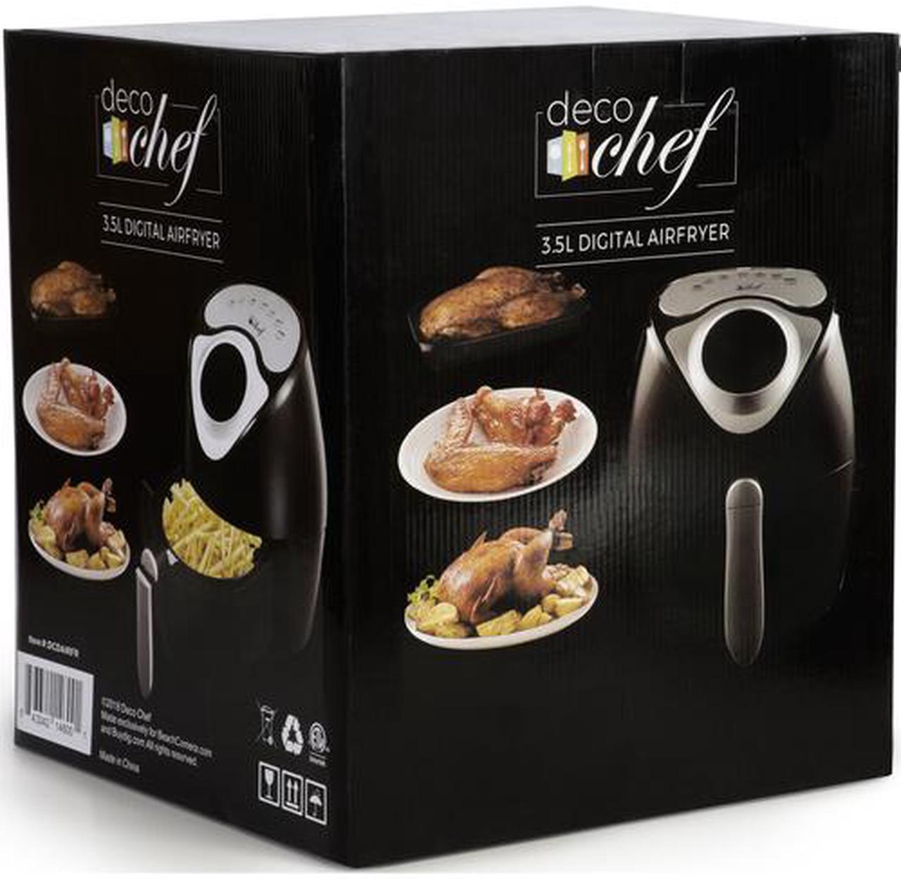 Alt view image 4 of 5 - Deco Chef XL 3.7 QT Digital Air Fryer With 7 Smart Programs LCD Touch Screen Oil-Less Non-Stick Coated Countertop Healthy Kitchen Safe Frying Station