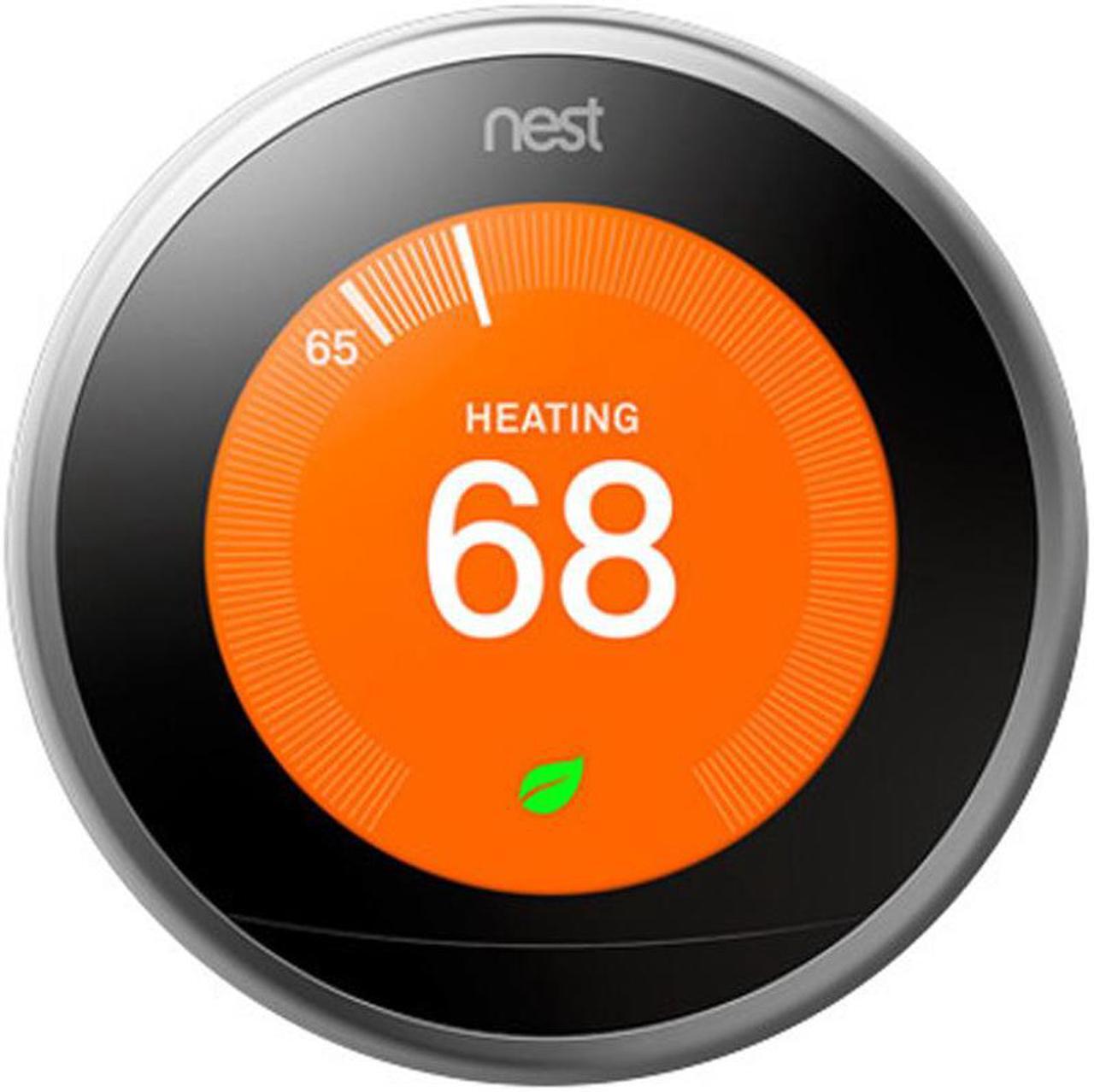 Alt view image 2 of 7 - Nest Learning Thermostat 3rd Gen (Stainless Steel) w/ 2 Pack Wifi Smart Plug