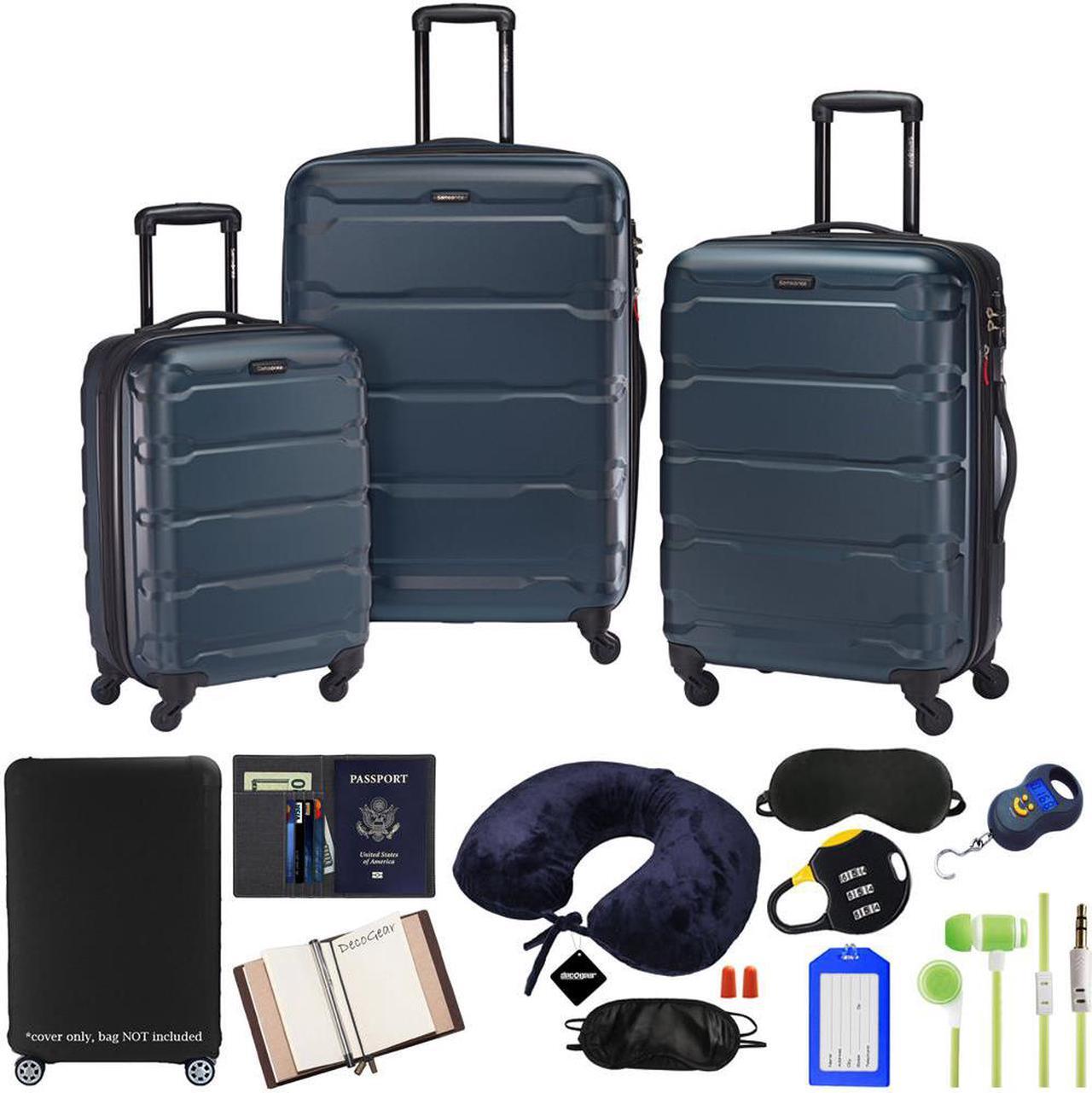 Main image of Samsonite Omni Hardside Nested Luggage Spinner Set, Teal w/ 10pc Accessory Kit