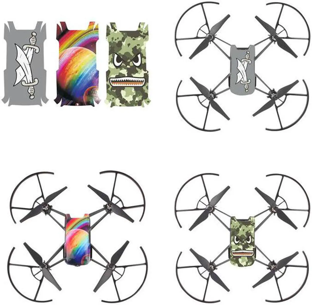 Alt view image 4 of 4 - Deco Gear DJI Tello Body Skin Decals - pack of 3