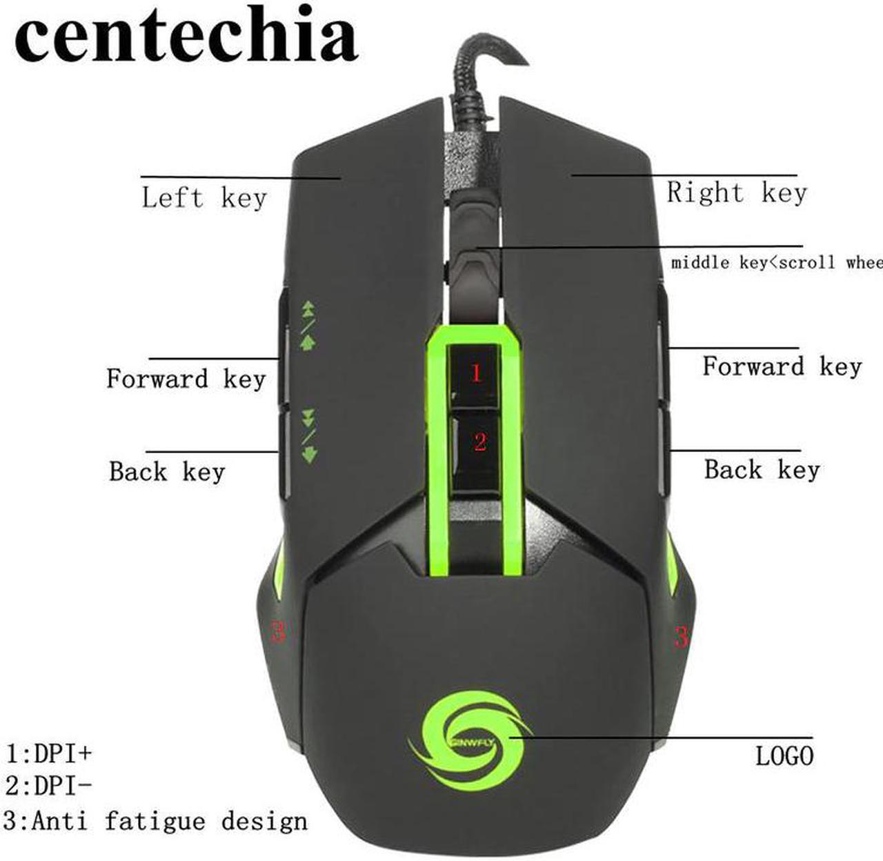 Wired Gaming Mouse suitable for Left and right hand 9 Keys 3500DPI Human Engineering design Mice for Home Use laptop