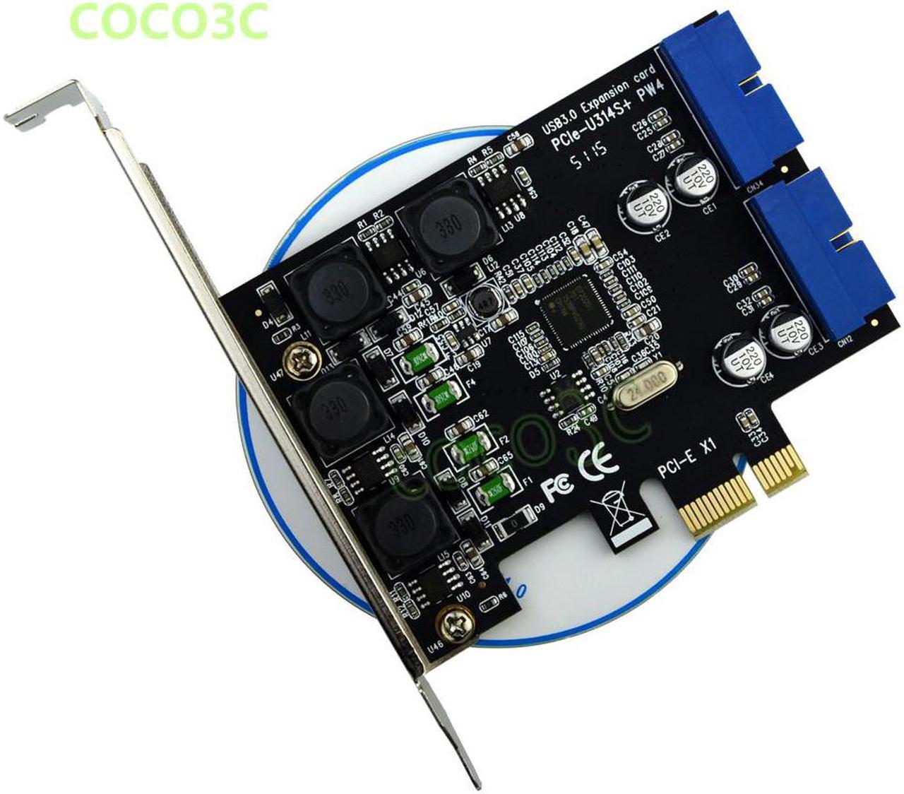 PCI Express 2 Port 19Pin USB 3.0 Card PCI-e to Internal 20Pin Male Ports Adapter Super Speed 5Gb/s NEC D720201