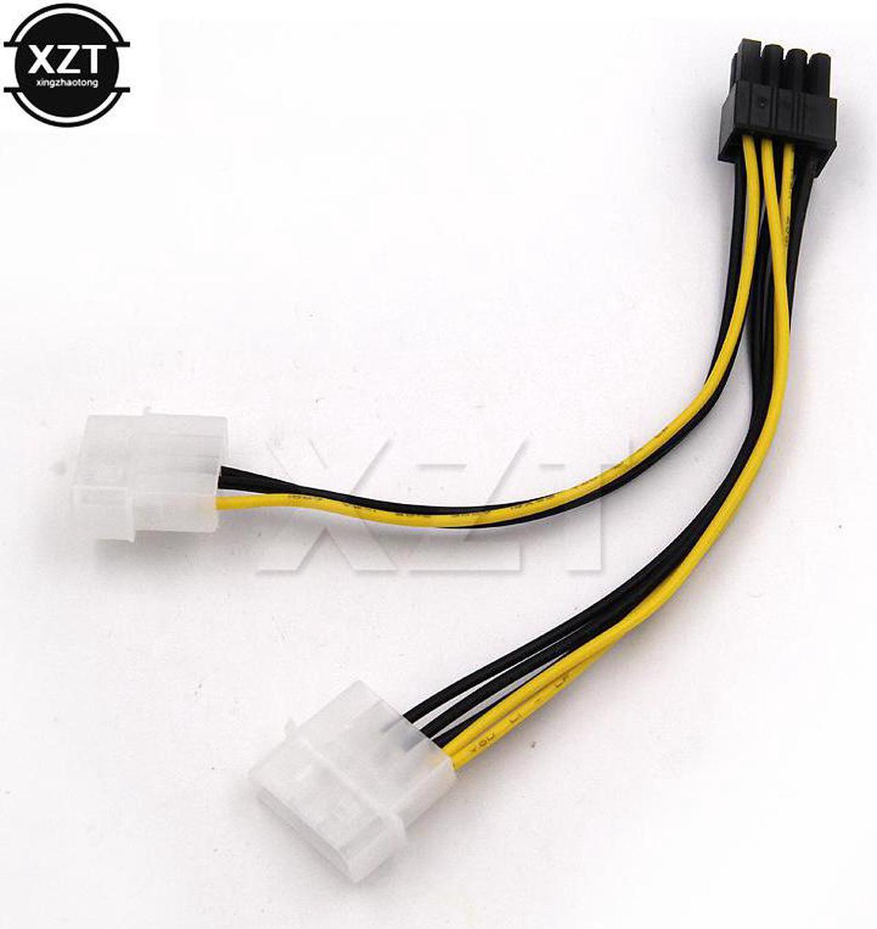 Hotest 2 IDE Dual 4pin Molex IDE Male to 8 Pin Male PCI-E Y Molex IDE Power Cable Adapter Connector for video card