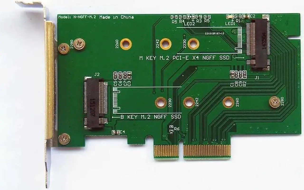 Main image of 2 slot adapter Card to PCI-E x4 for M.2 NGFF SSD XP941 SM951 M6E MZHPU256HCGL MZHPV128HDGM,MZHPV256HDGL,MZHPV512HDGL PX-AG512M6E