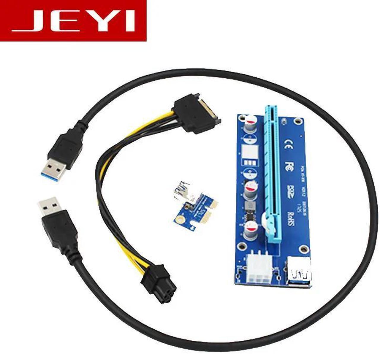 JEYI x1 x16 Riser PCI-E pcie PCI-Express PCIExpress 1x To 16x Extension Flex Cable Extender Converter Card Adapter 5A high Power