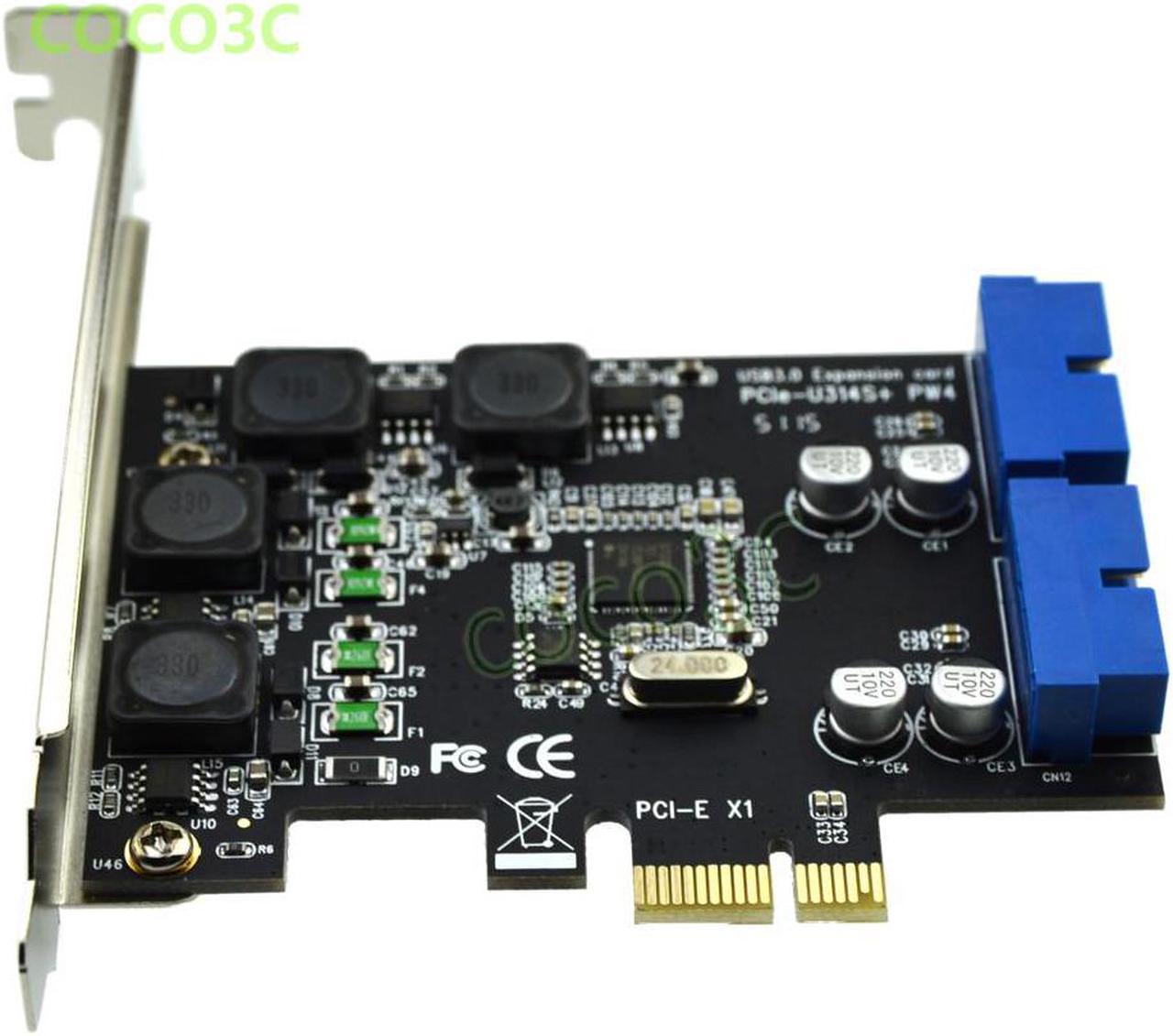 PCI Express 2 Port 19Pin USB 3.0 Card PCI-e to Internal 20Pin Male Ports Adapter PCIe extend to Super Speed 5Gb/s NEC D720201