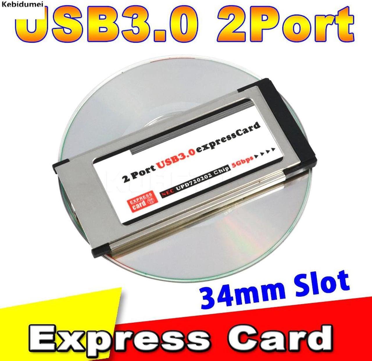 USB 3.0 PCI-E Card Adapter PCI Express to 5 Gbps PCMCIA Dual 2 Ports for NEC Chipset 34 MM Slot ExpressCard Converter