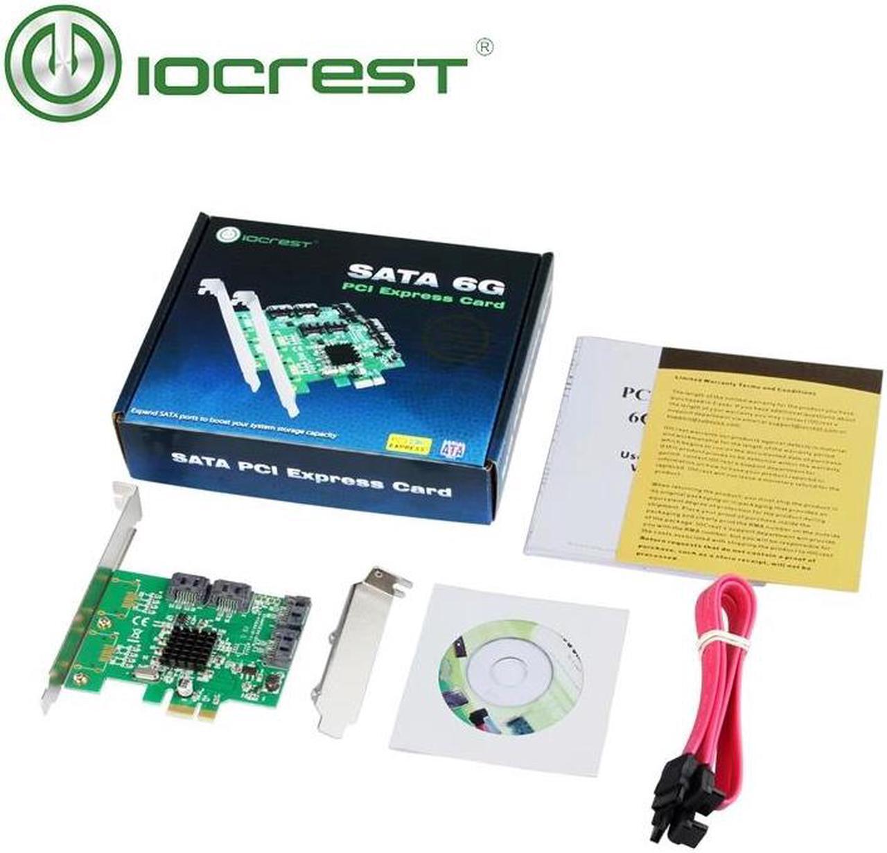 Alt view image 5 of 5 - PCI-e 4 Ports SATA III 6G 2.0 x1 controller card Marvell 88SE9215 Non-Raid with Low Profile Bracket