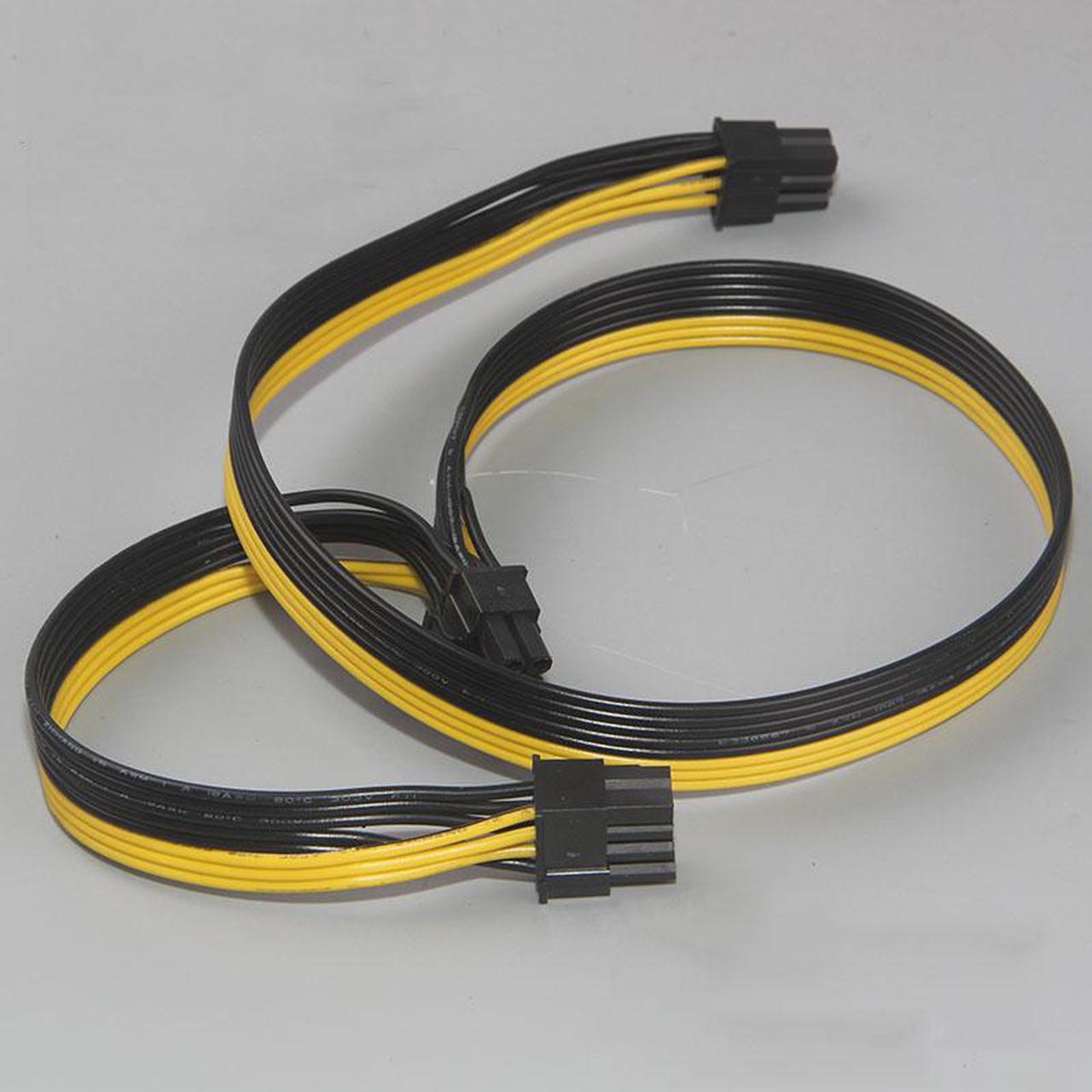 Module 6Pin to Dual PCI-E PCIe 8Pin + 8Pin ( 6+2Pin ) Power Ribbon Cable Cord 50cm for Thermaltake Tt 650 W0163 PSU Power Supply