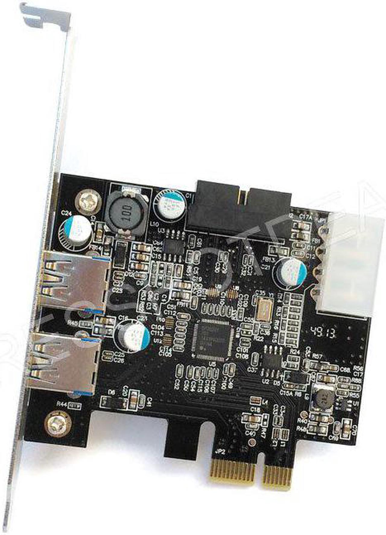 add on card 2 Port USB 3.0 PCI-E PCI Express Card 20 Pin Connector 4 Pin IDE Power Adapter