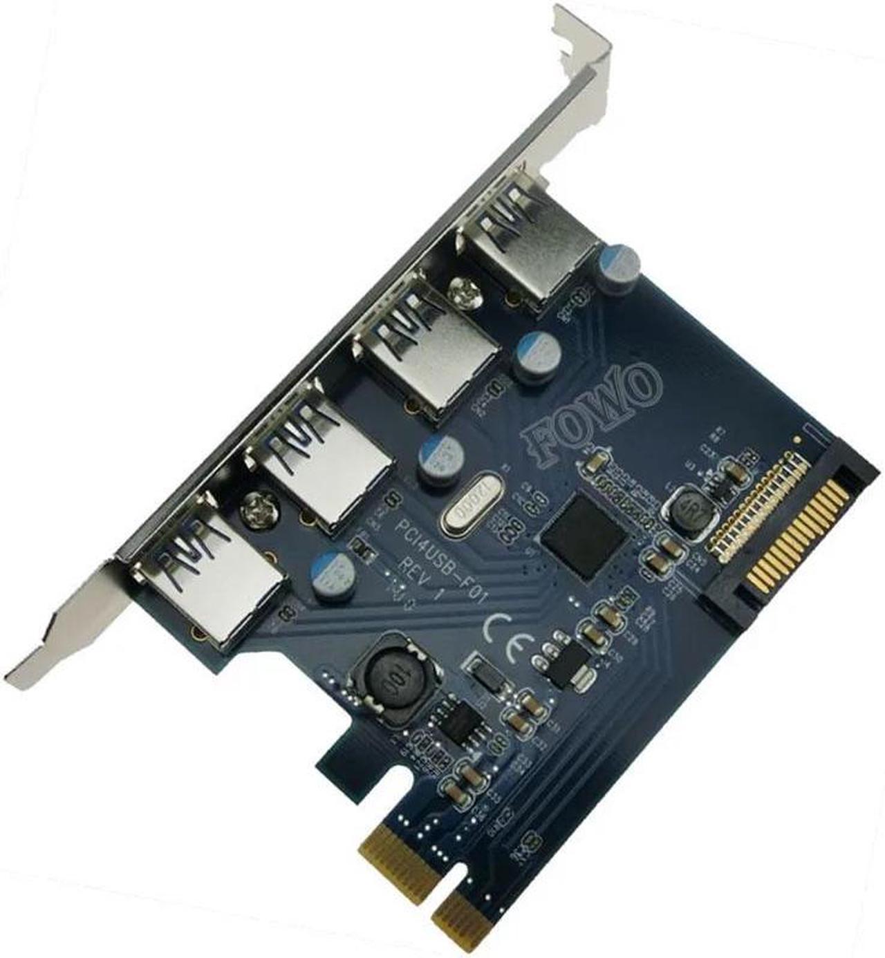 Chip Fresco FL1100 USB 3.0 PCI-E Expansion Card Adapter PCI-E USB 3.0 4 port HUB Controller Card for Windows Vista PC Laptop