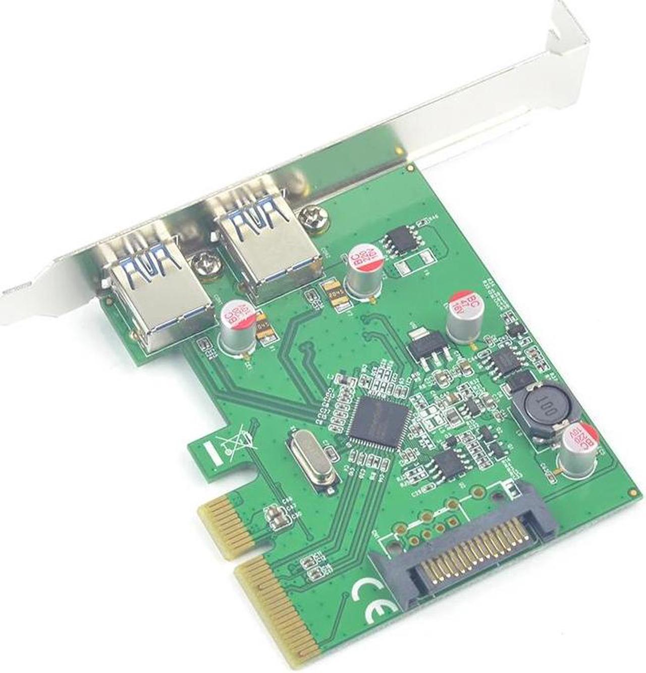 PCI-e x4 to 2x usb3.1 Type-A expansion card PCIe express USB port adapter Solid Capacitor Resettable Fuse ASMedia Chip